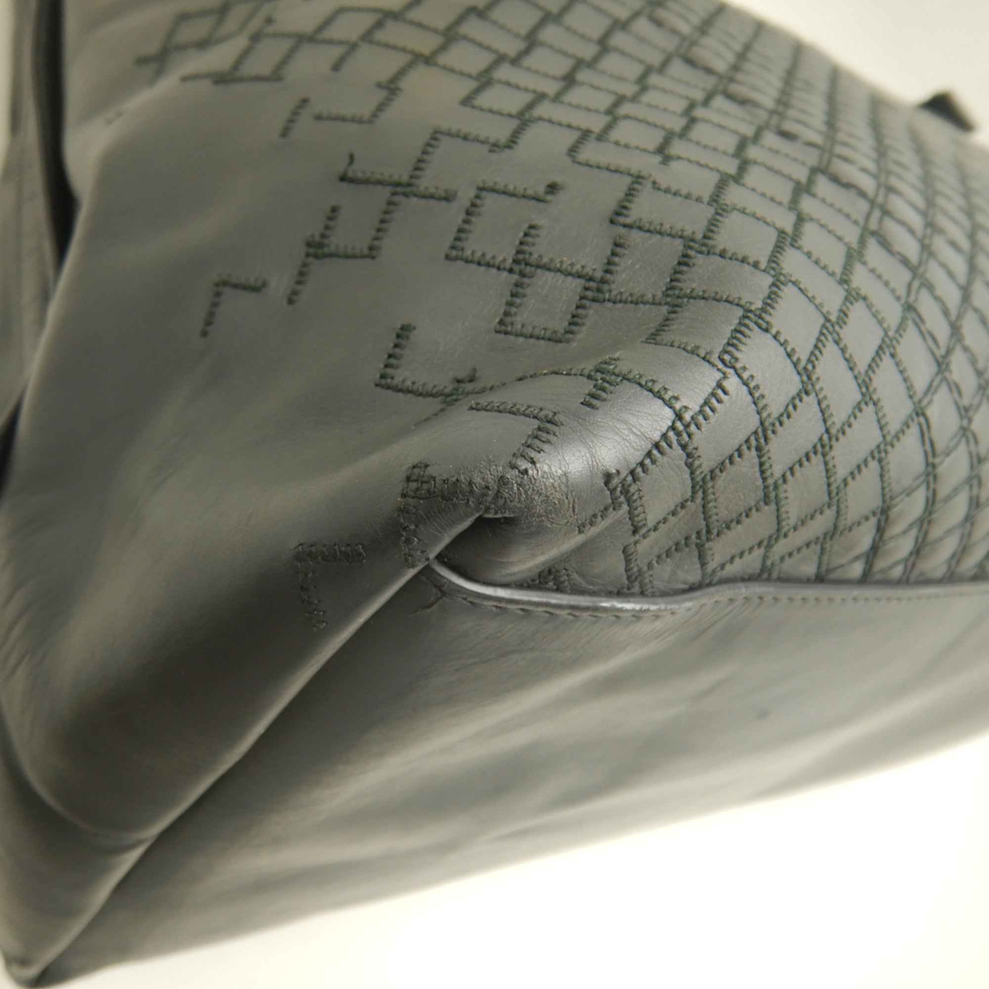Bottega Veneta Intreccio Gray Intrecciato Tote Bag (Pre-Owned)