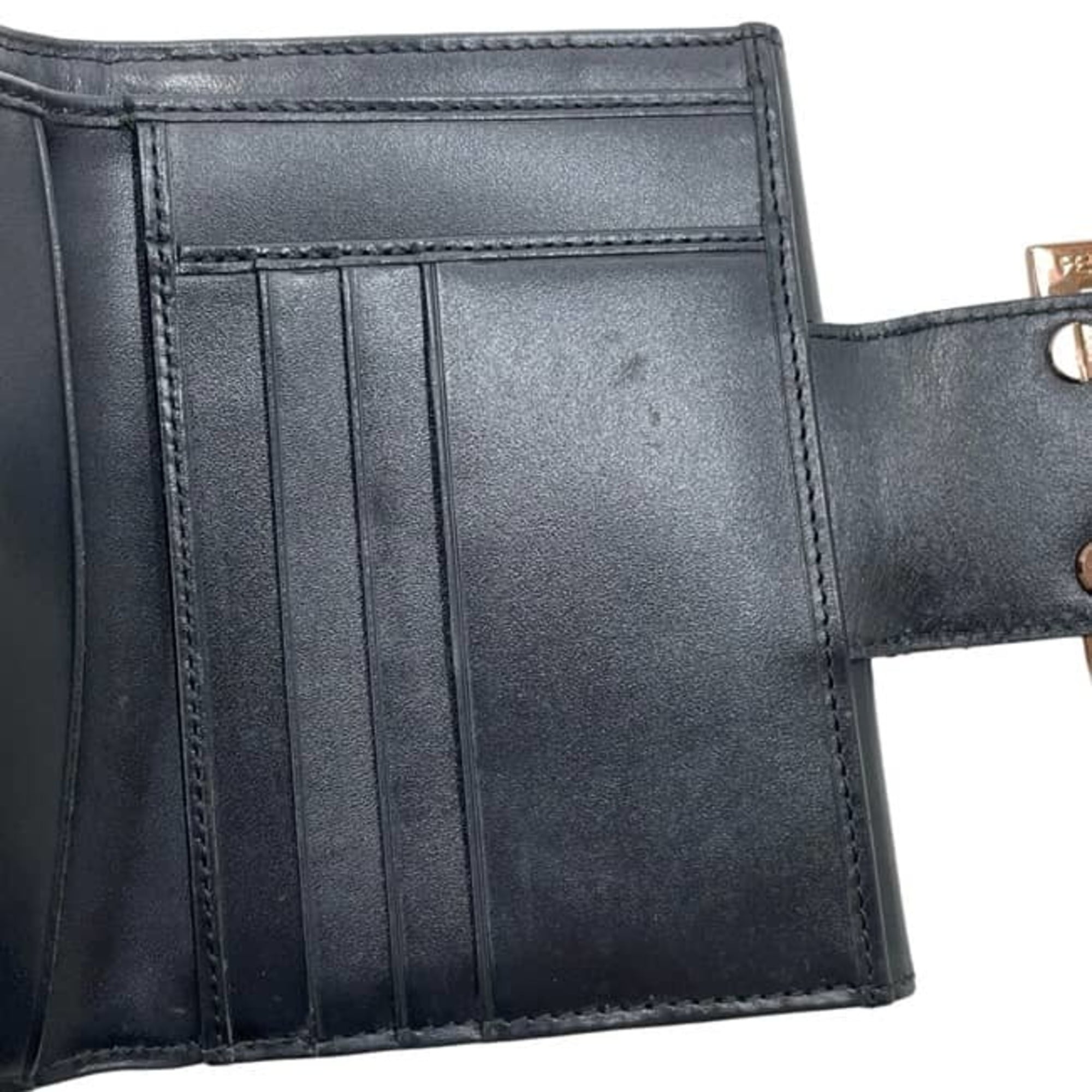 Fendi Black Brown Canvas Leather Wallet (Bi-Fold) (Pre-Owned)