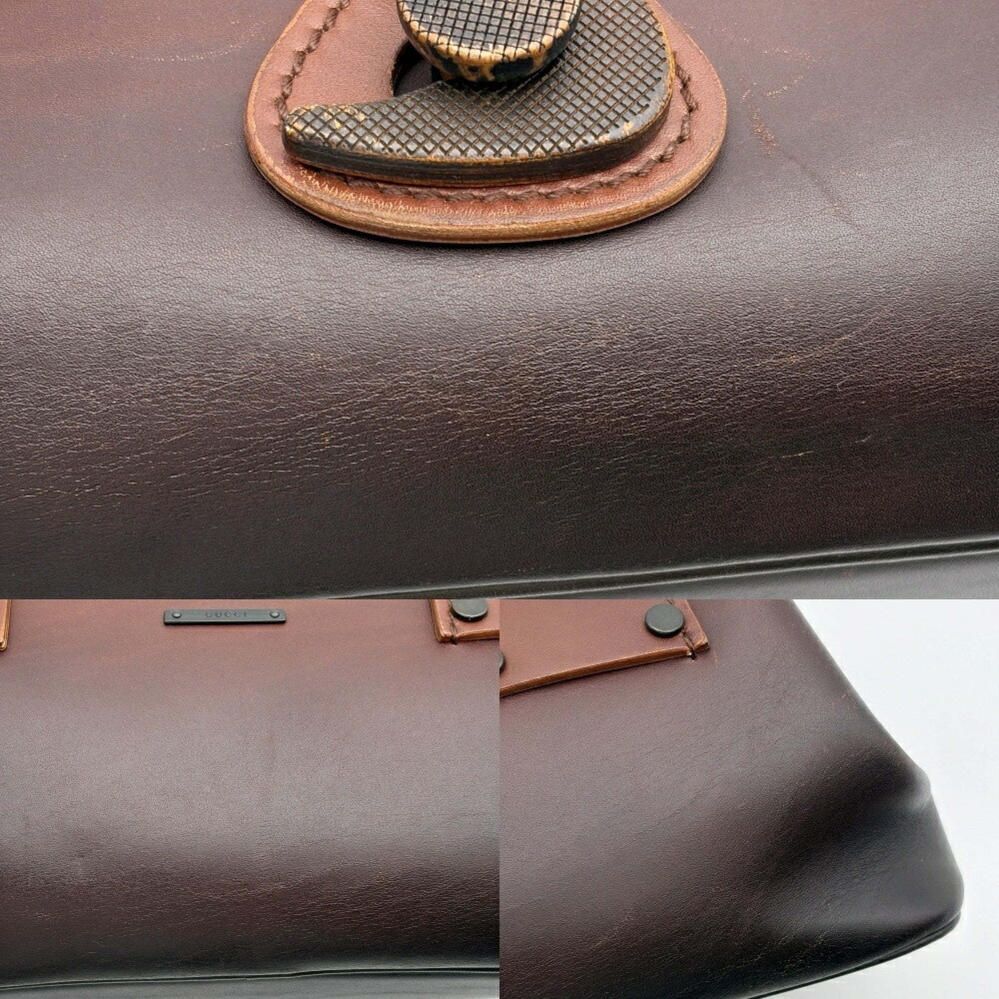 Gucci Brown Leather Handbag (Pre-Owned)