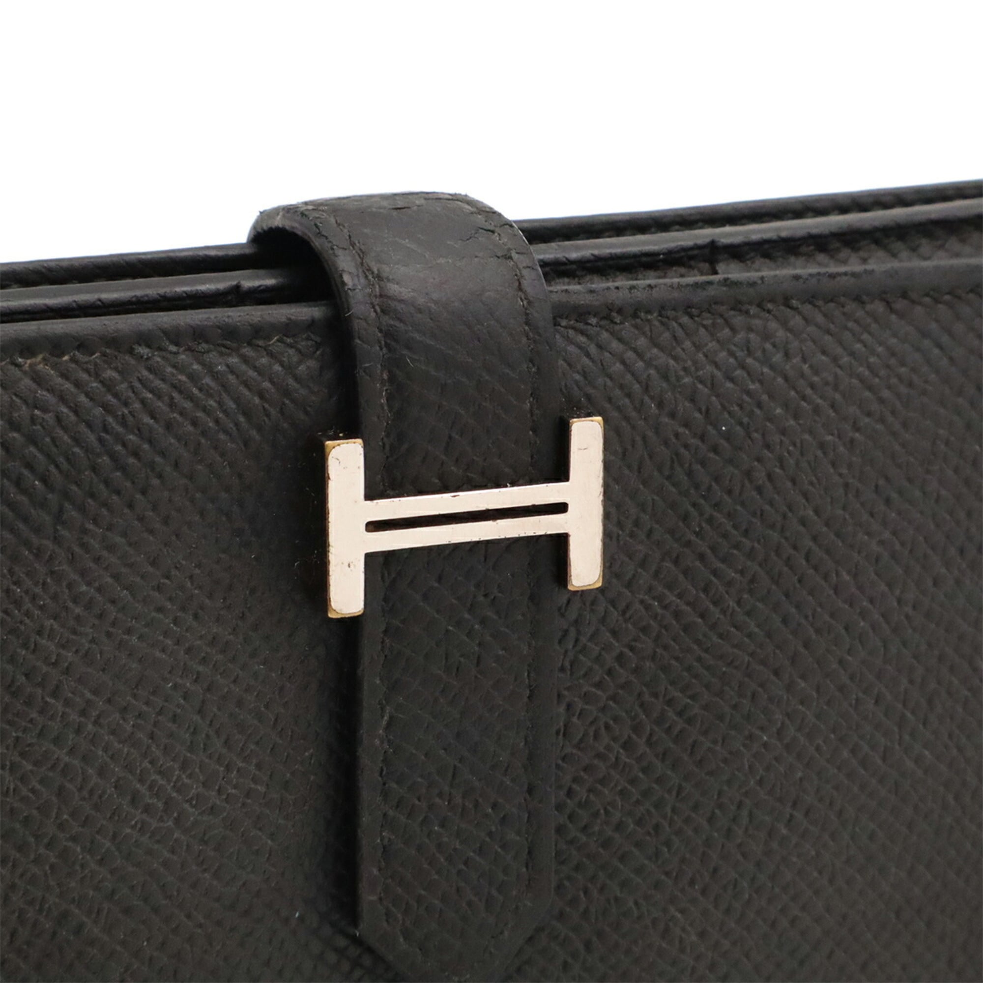 Hermes Black Epsom Leather Long Wallet (Bi-Fold) (Pre-Owned)