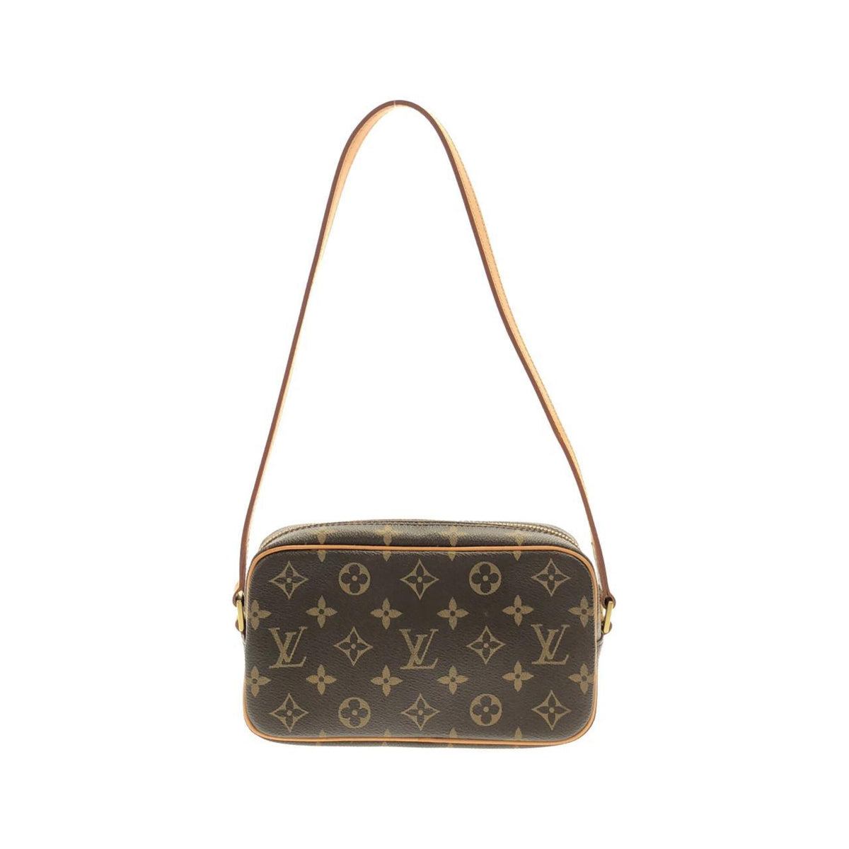 Louis Vuitton Marron Coated Canvas Pochette Shoulder Bag (Pre-Owned)