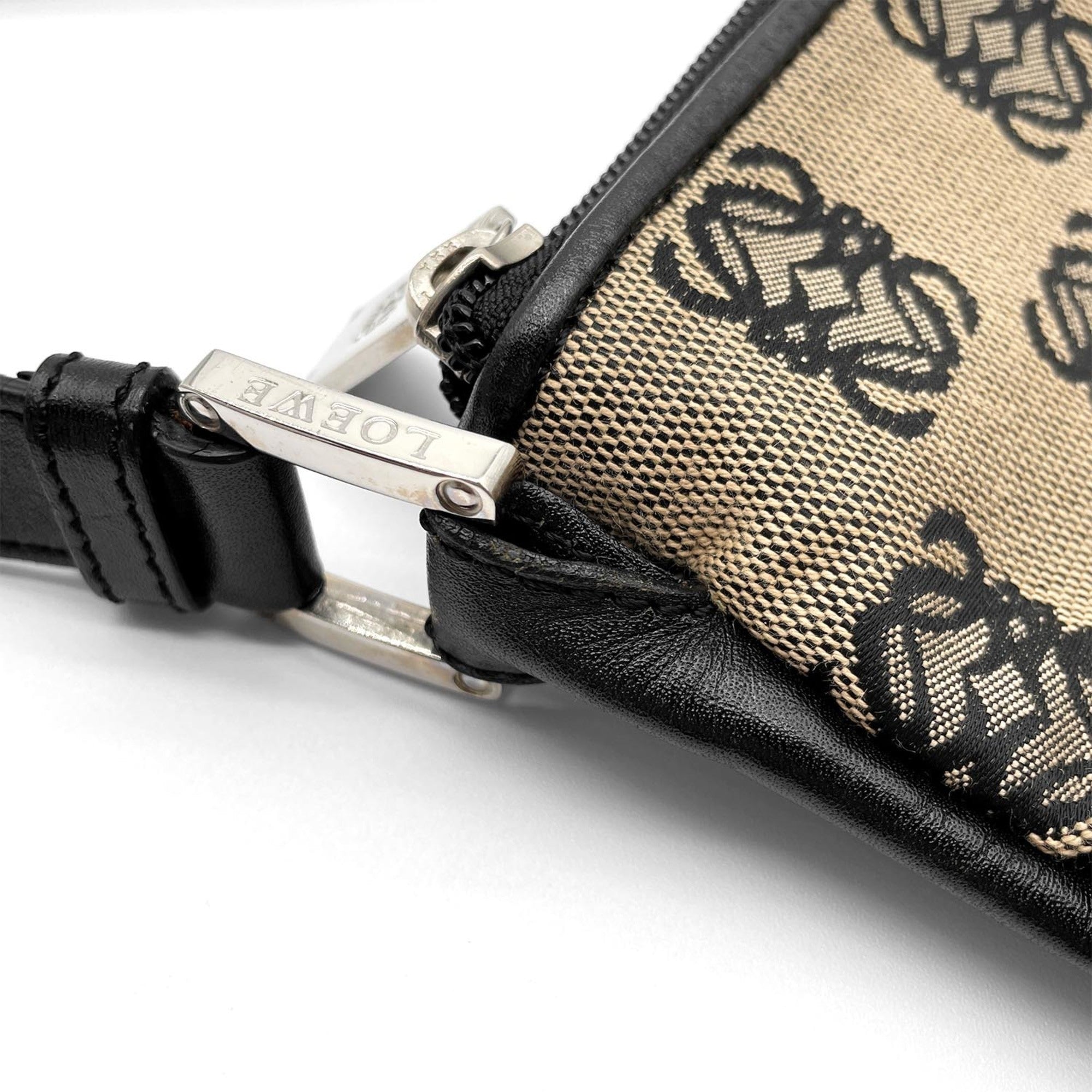 Loewe Black Brown Canvas Shoulder Bag (Pre-Owned)