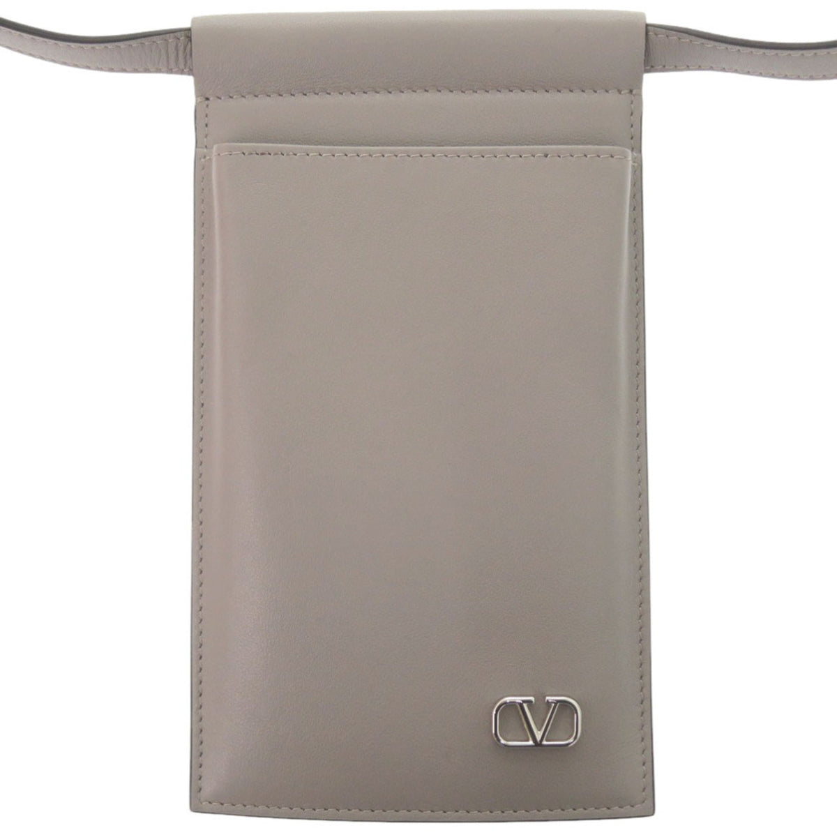 Valentino Garavani Gray Leather Phone Wallet (Pre-Owned)