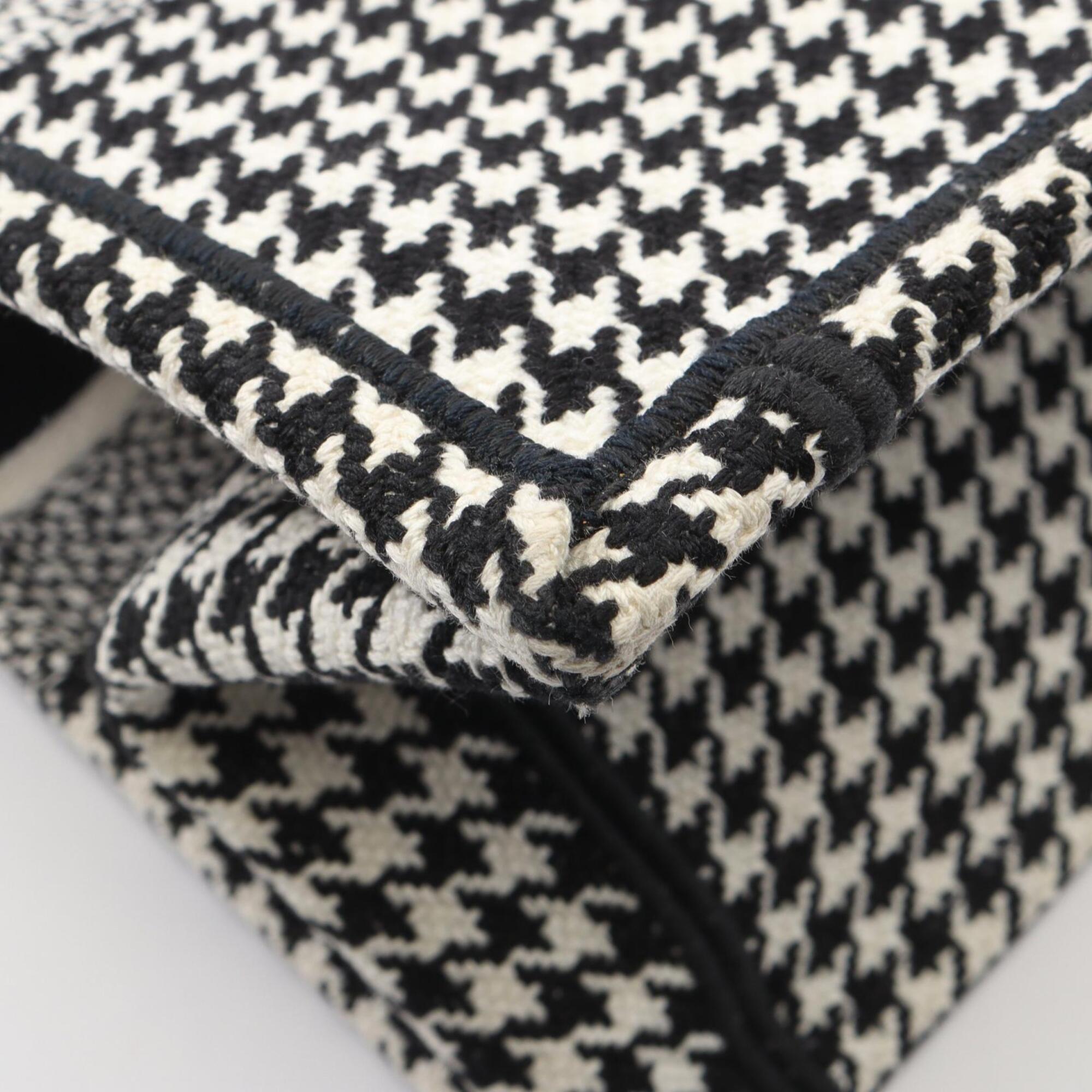 Christian Dior Black White Canvas Handbag Tote Bag (Pre-Owned)