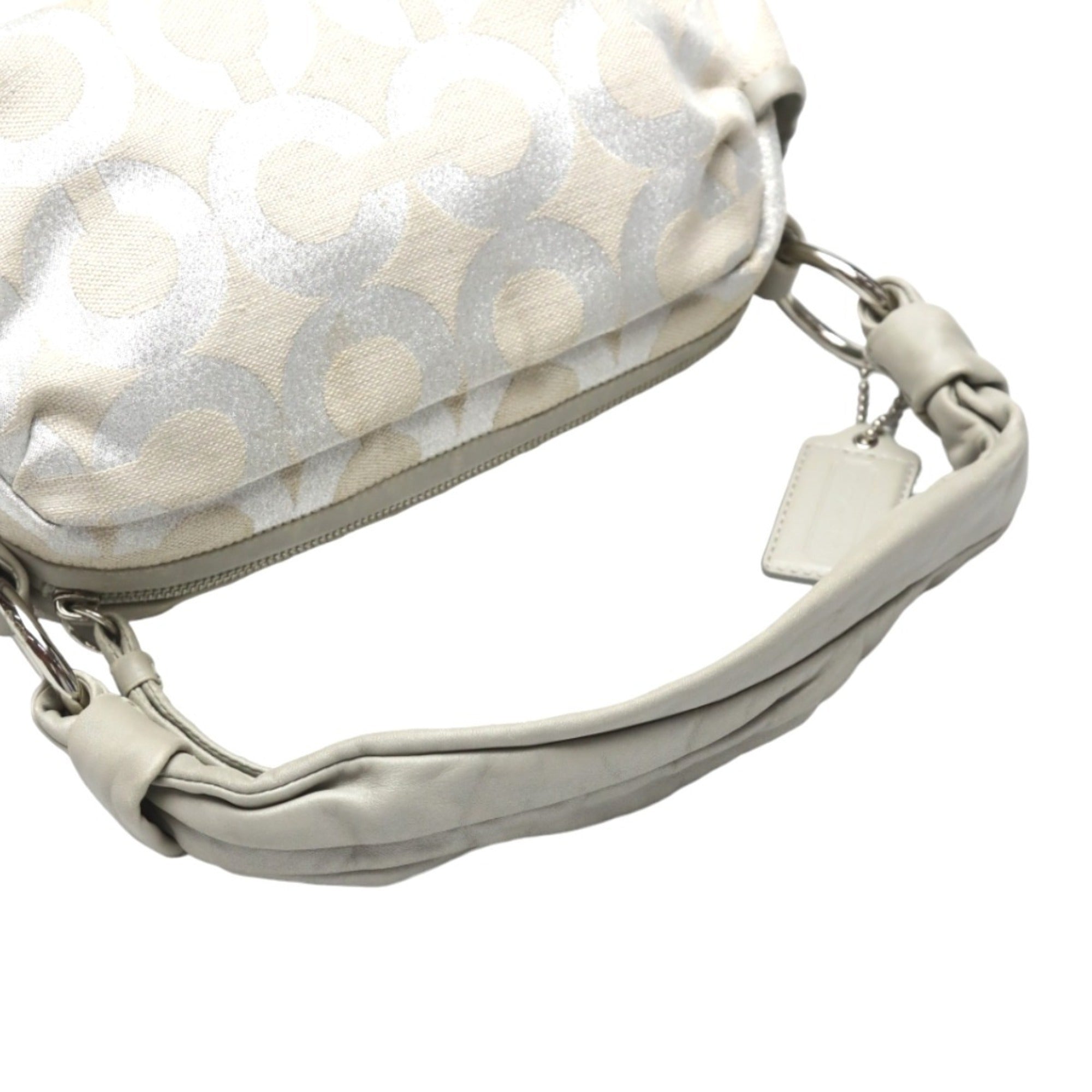 Coach Gray Leather Shoulder Bag (Pre-Owned)