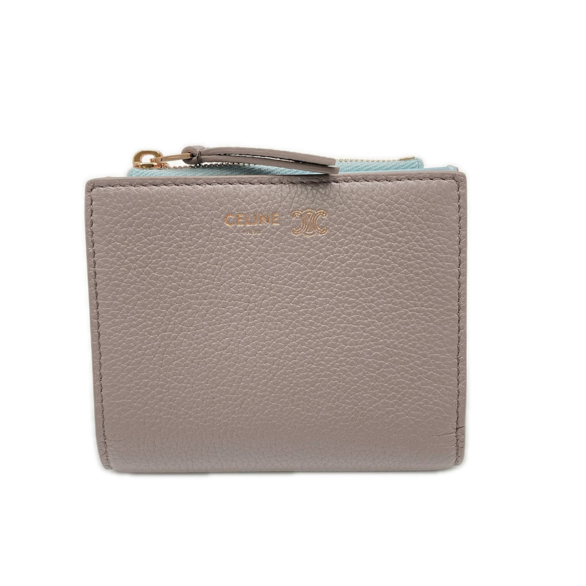 Celine Blue Grayish Leather Wallet (Bi-Fold) (Pre-Owned)