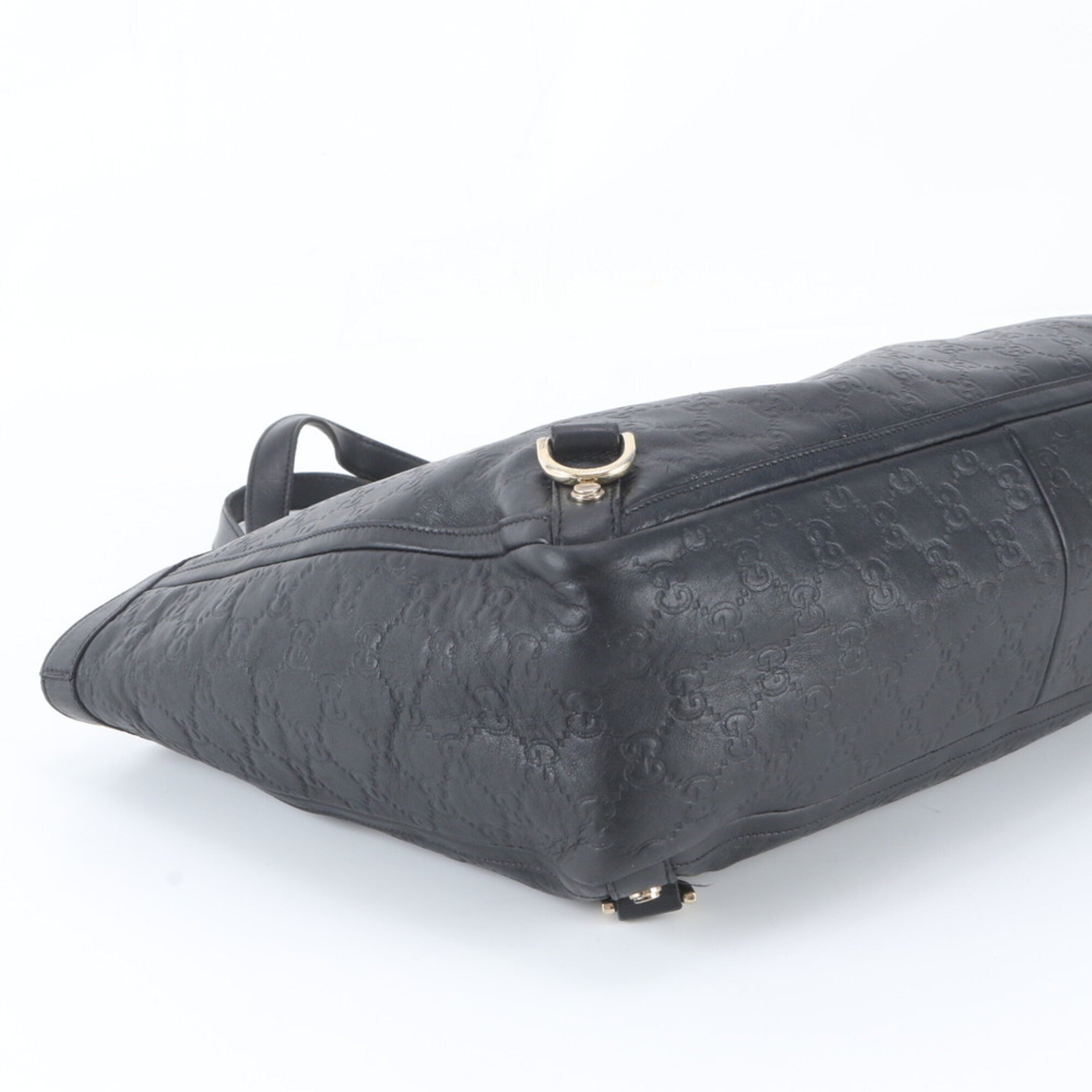 Gucci Abbey Black Leather Handbag Tote Bag (Pre-Owned)
