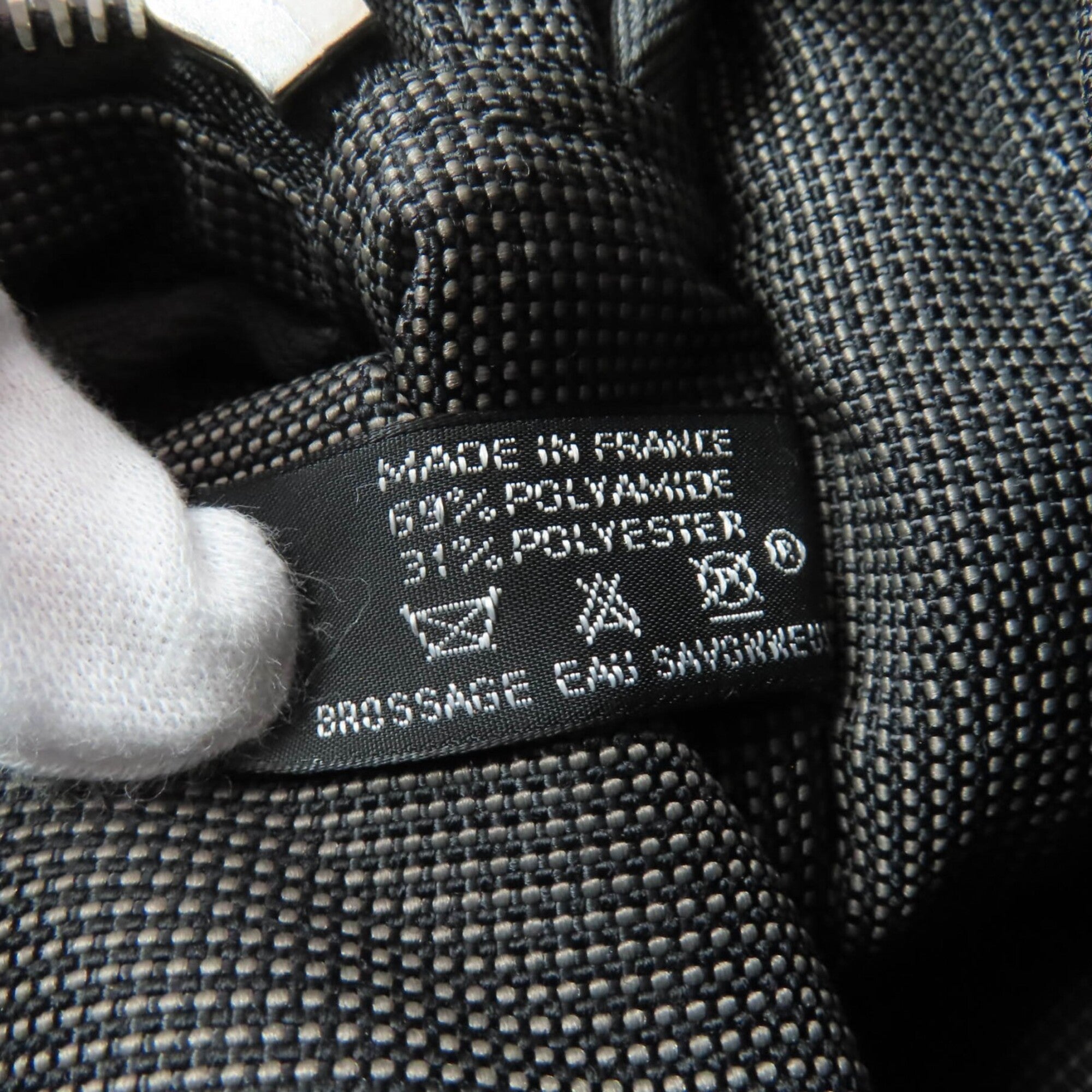 Hermes Gray Polyamide Polyester Handbag Tote Bag (Pre-Owned)