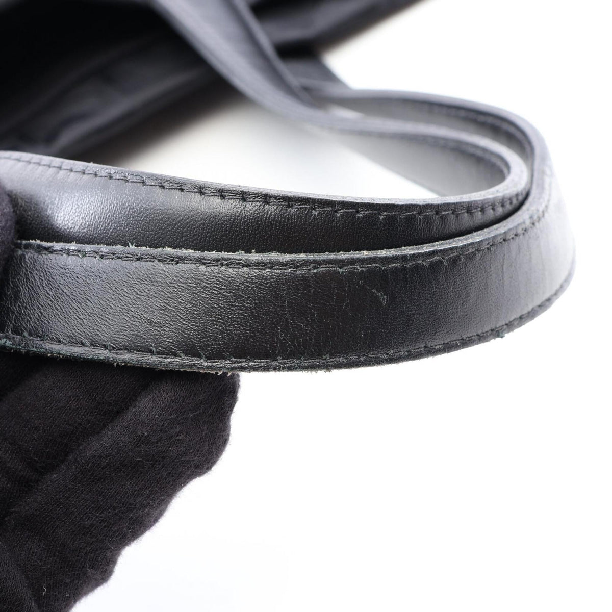 Chanel Black Leather Nylon Canvas Handbag Tote Bag (Pre-Owned)