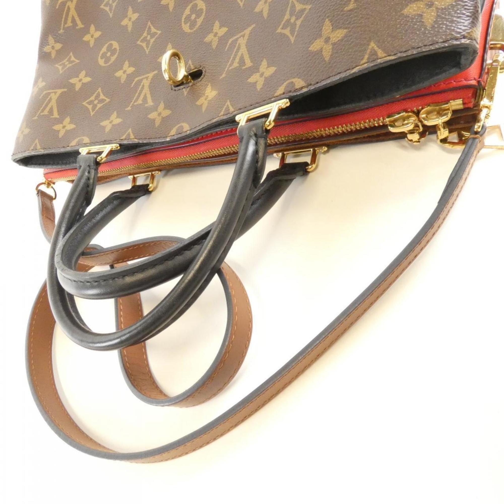 Louis Vuitton Monogram Marron Noir Rouge Coated Canvas Handbag (Pre-Owned)
