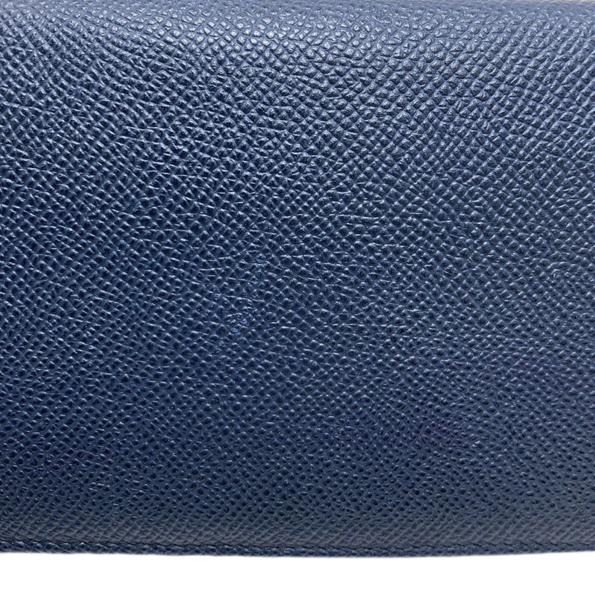Bvlgari Bvlgari Bvlgari Navy Leather Long Wallet (Bi-Fold) (Pre-Owned)