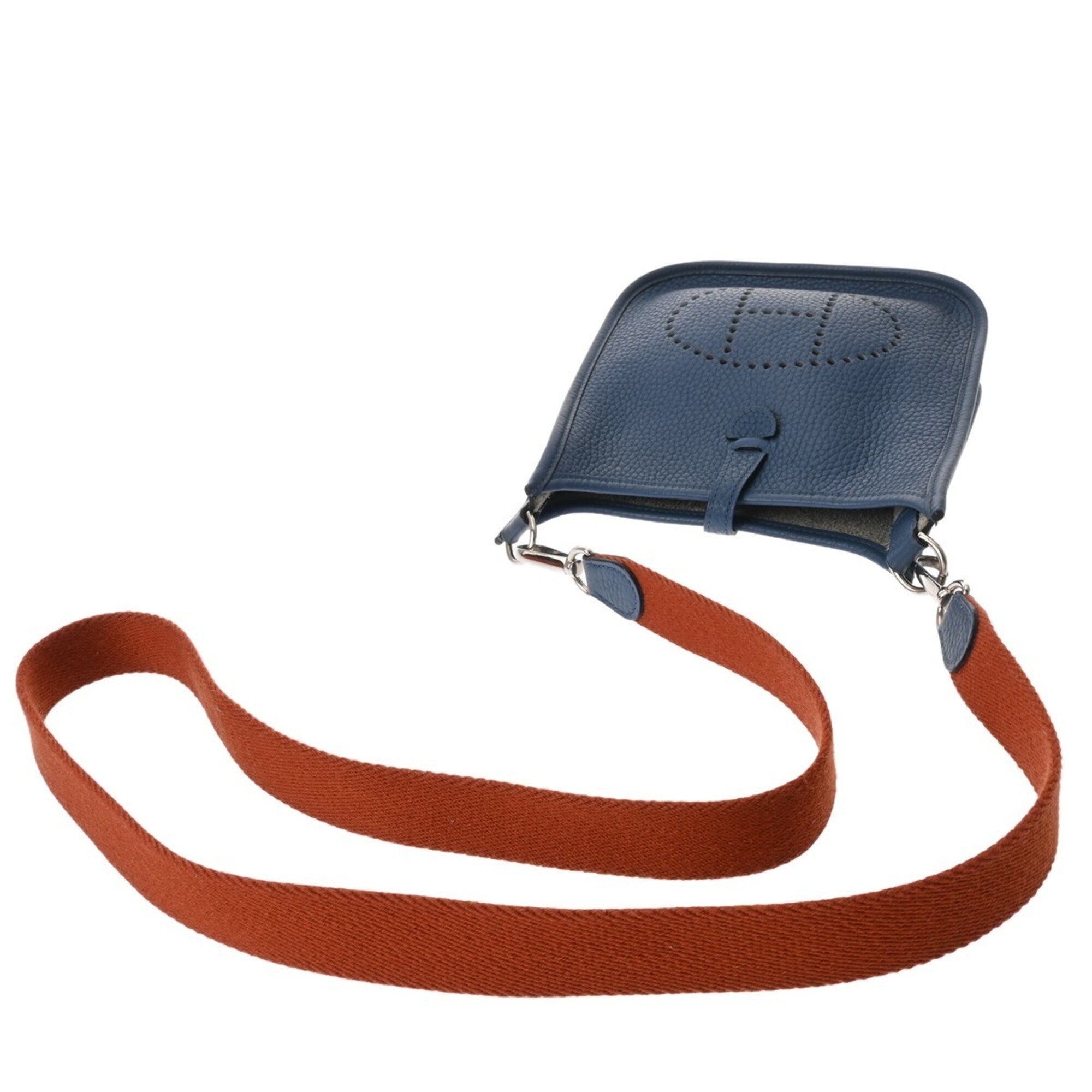 Hermes Blue Agate Taurillon Clemence Leather Shoulder Bag (Pre-Owned)