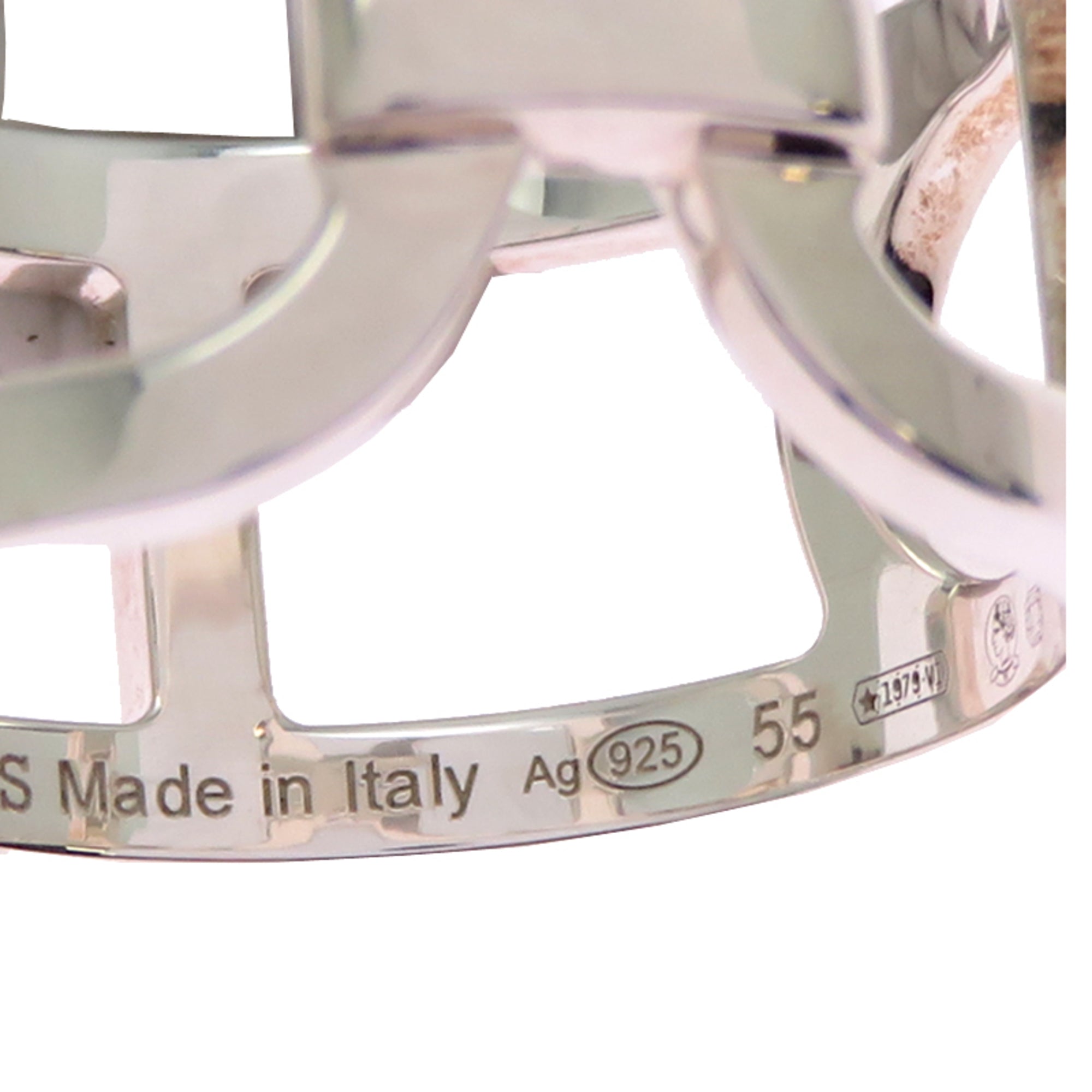 Hermes Silver 925 Band Ring (Pre-Owned)