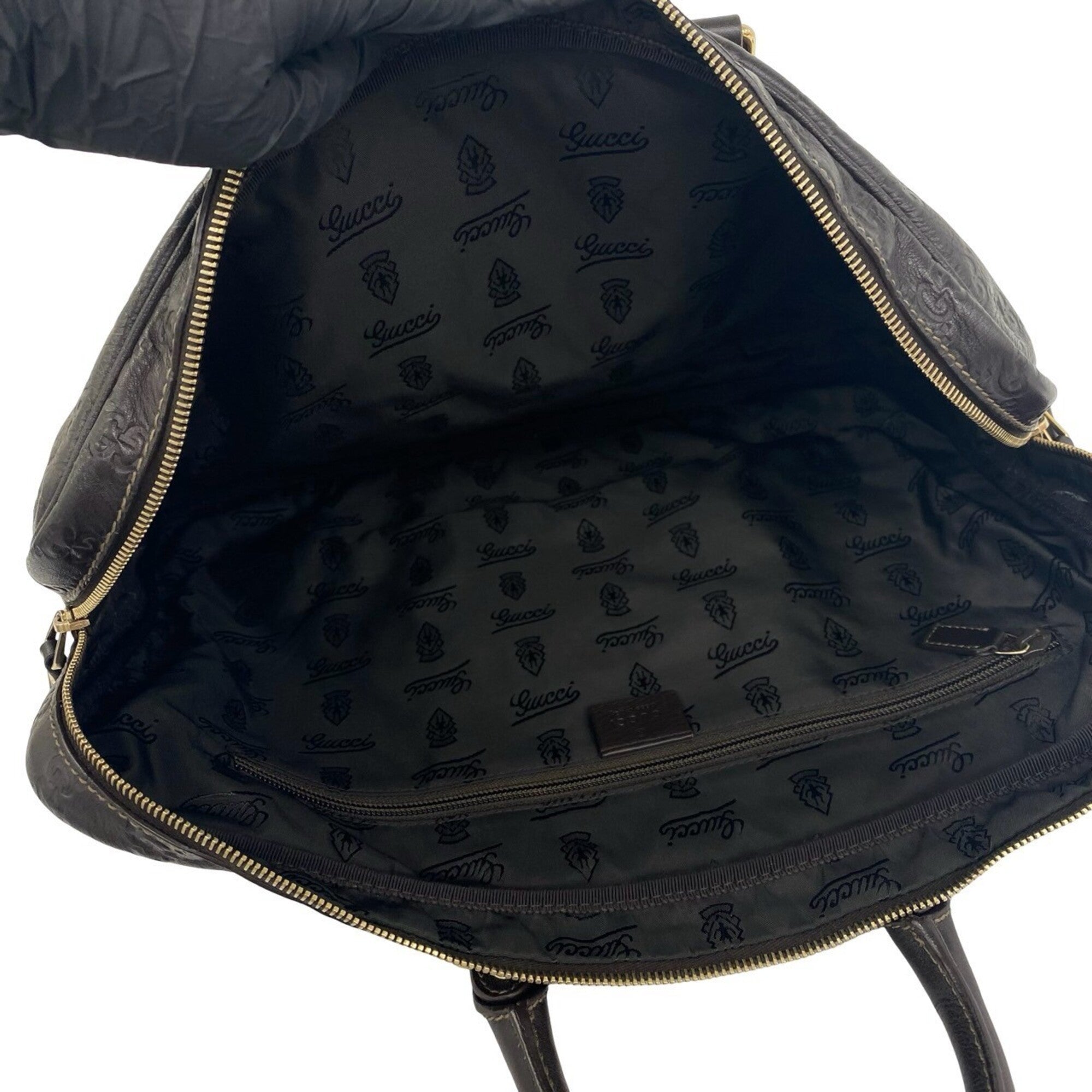 Gucci Brown Leather Handbag Shoulder Bag (Pre-Owned)