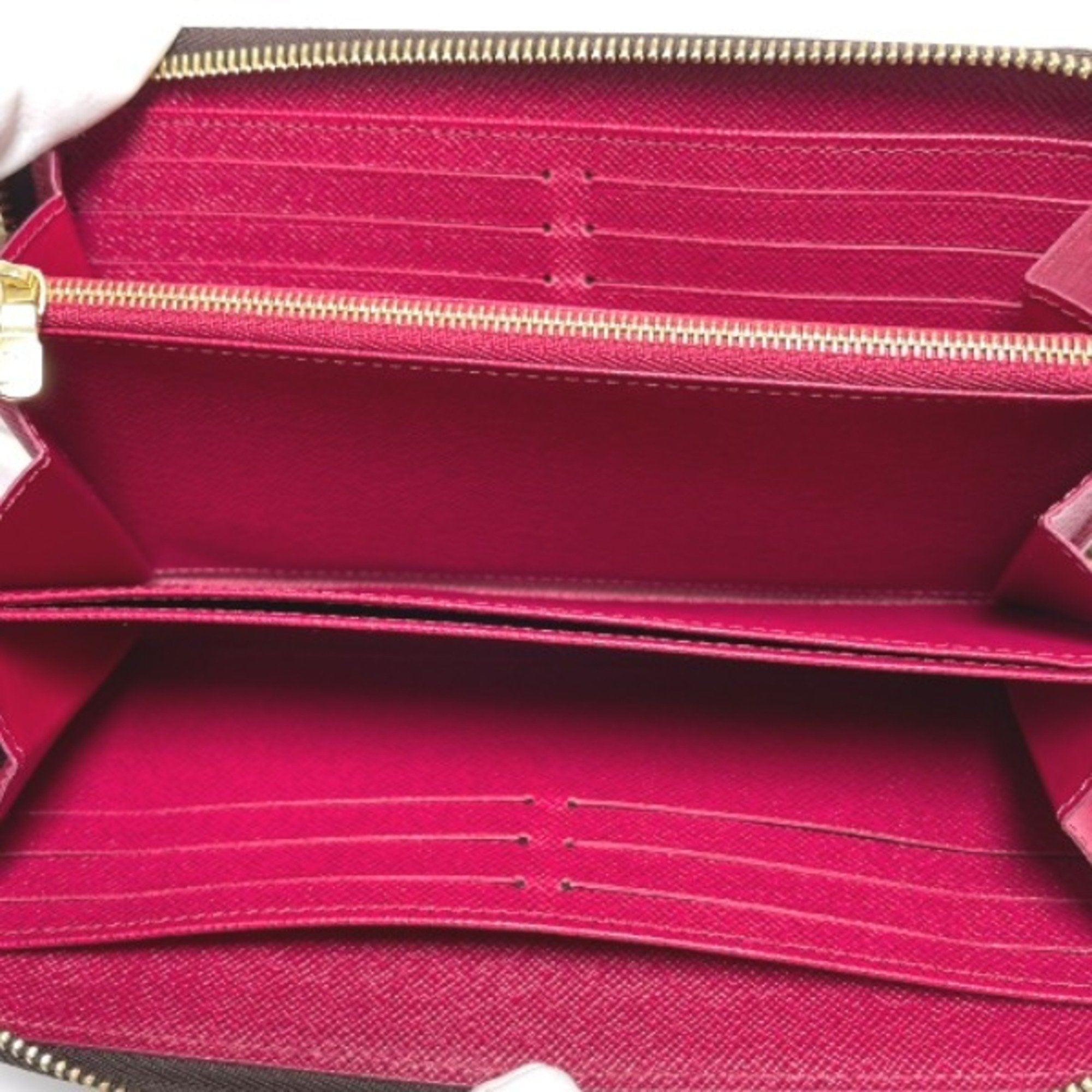 Louis Vuitton Brown Fuchsia Monogram Long Wallet (Bi-Fold) (Pre-Owned)