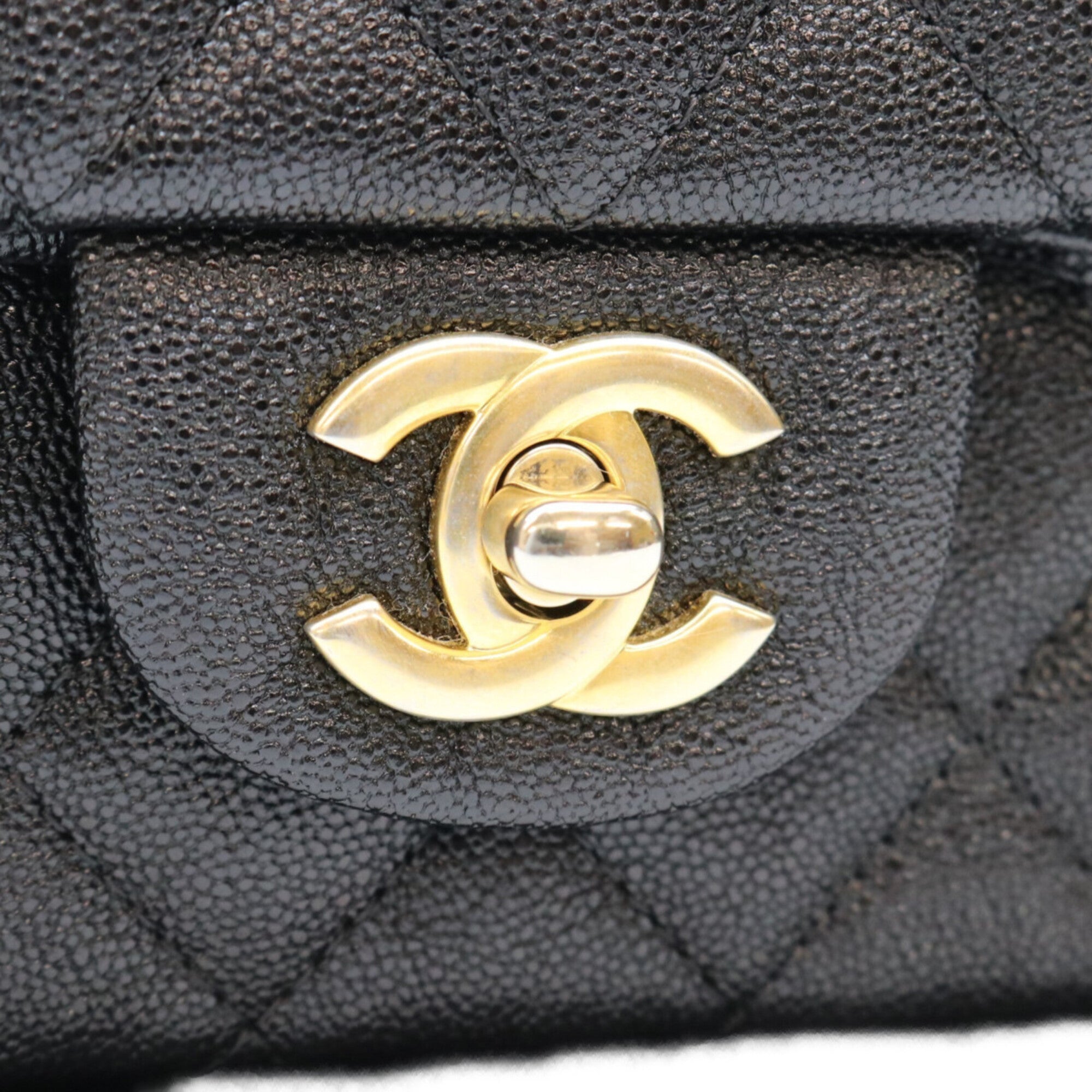 Chanel Black Grained Calfskin Shoulder Bag (Pre-Owned)