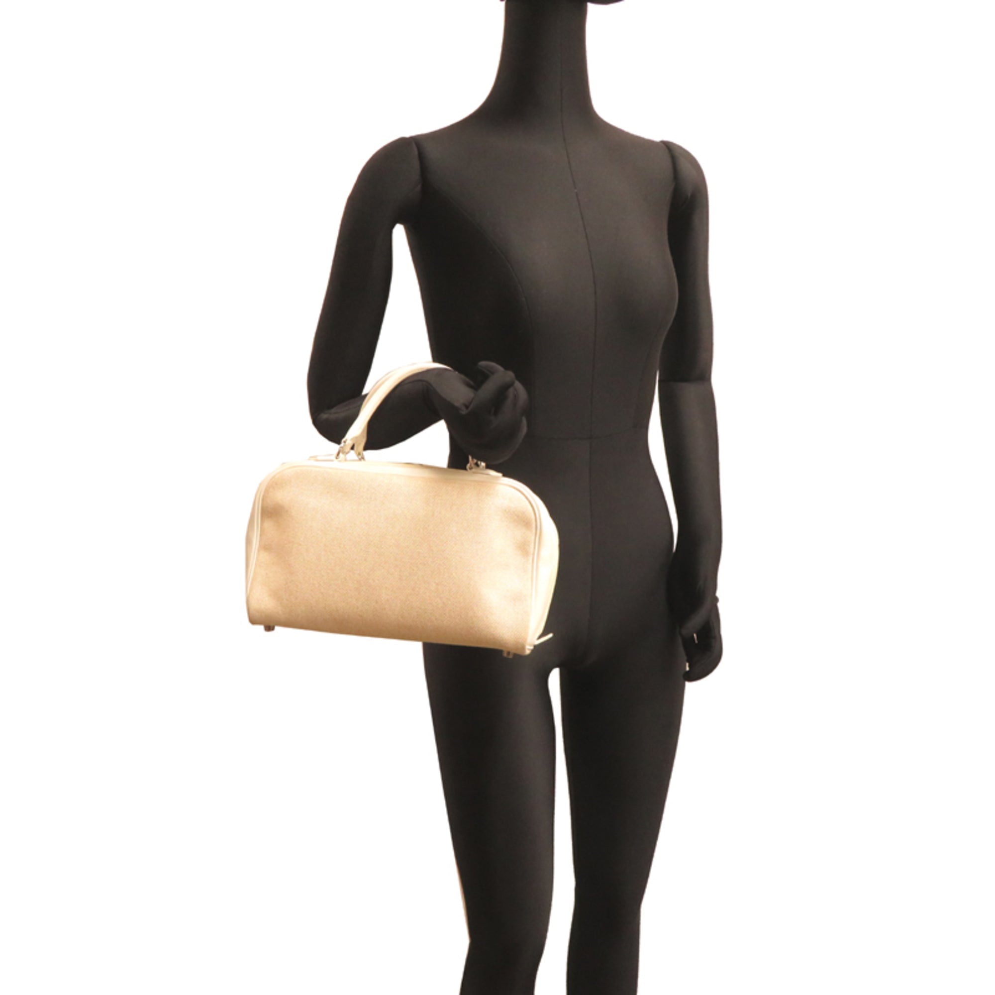 Hermes White Swift Leather Boston Bag (Pre-Owned)