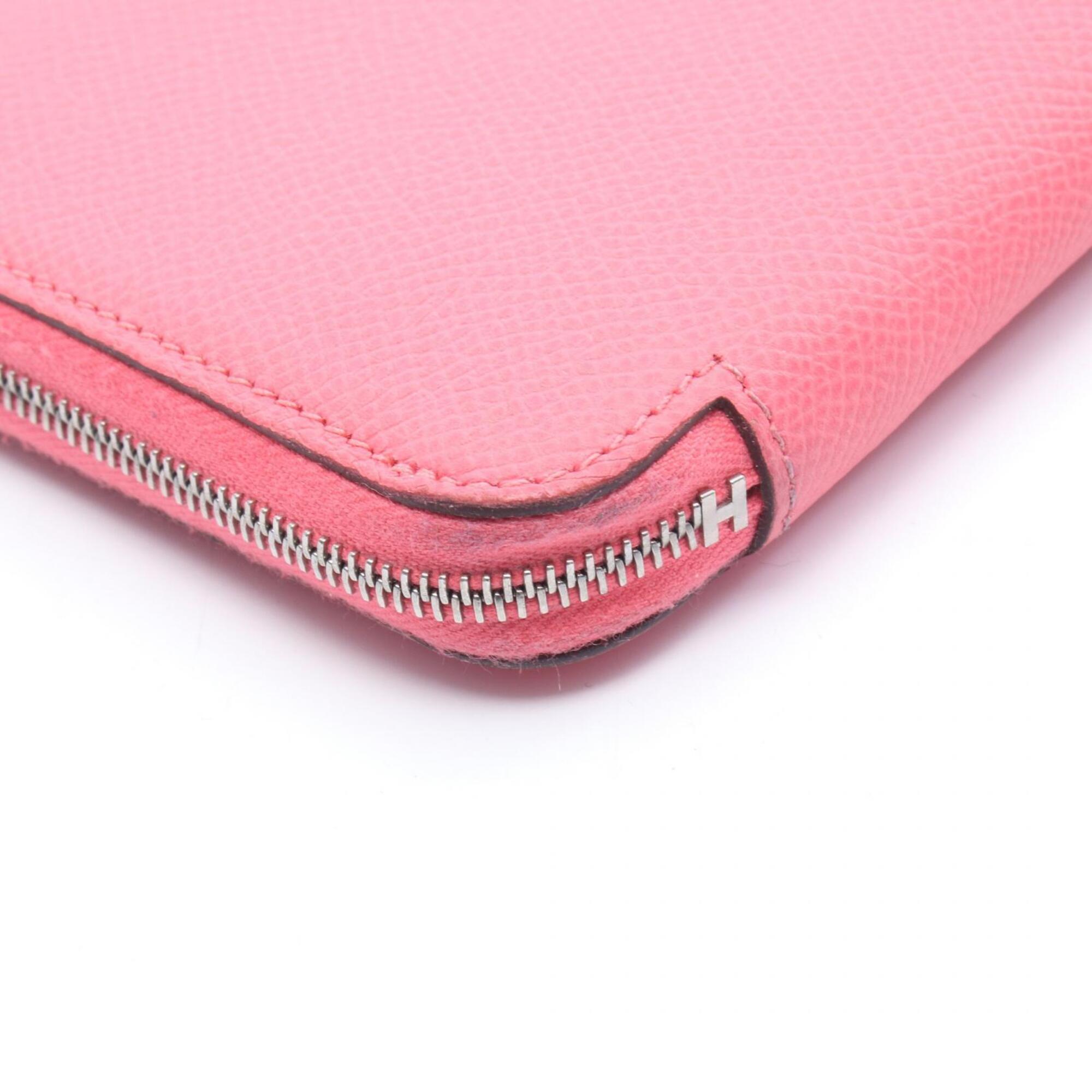 Hermes Pink Rose Azalee Epsom Leather Leather Long Wallet (Bi-Fold) (Pre-Owned)