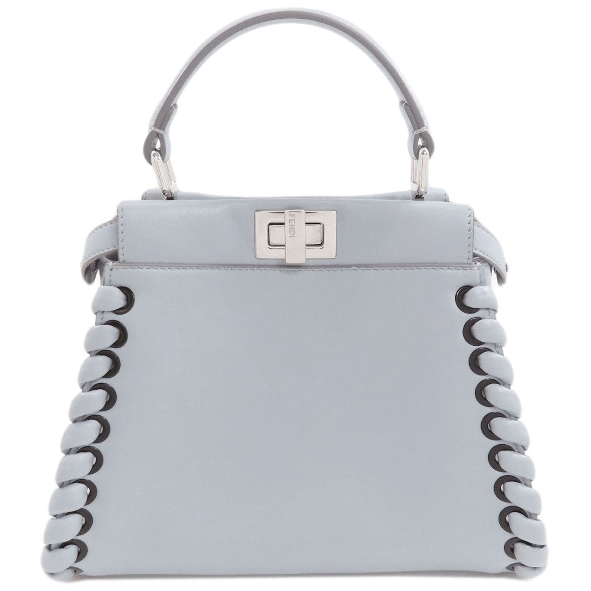 Fendi Peekaboo Light Blue Leather Handbag (Pre-Owned)