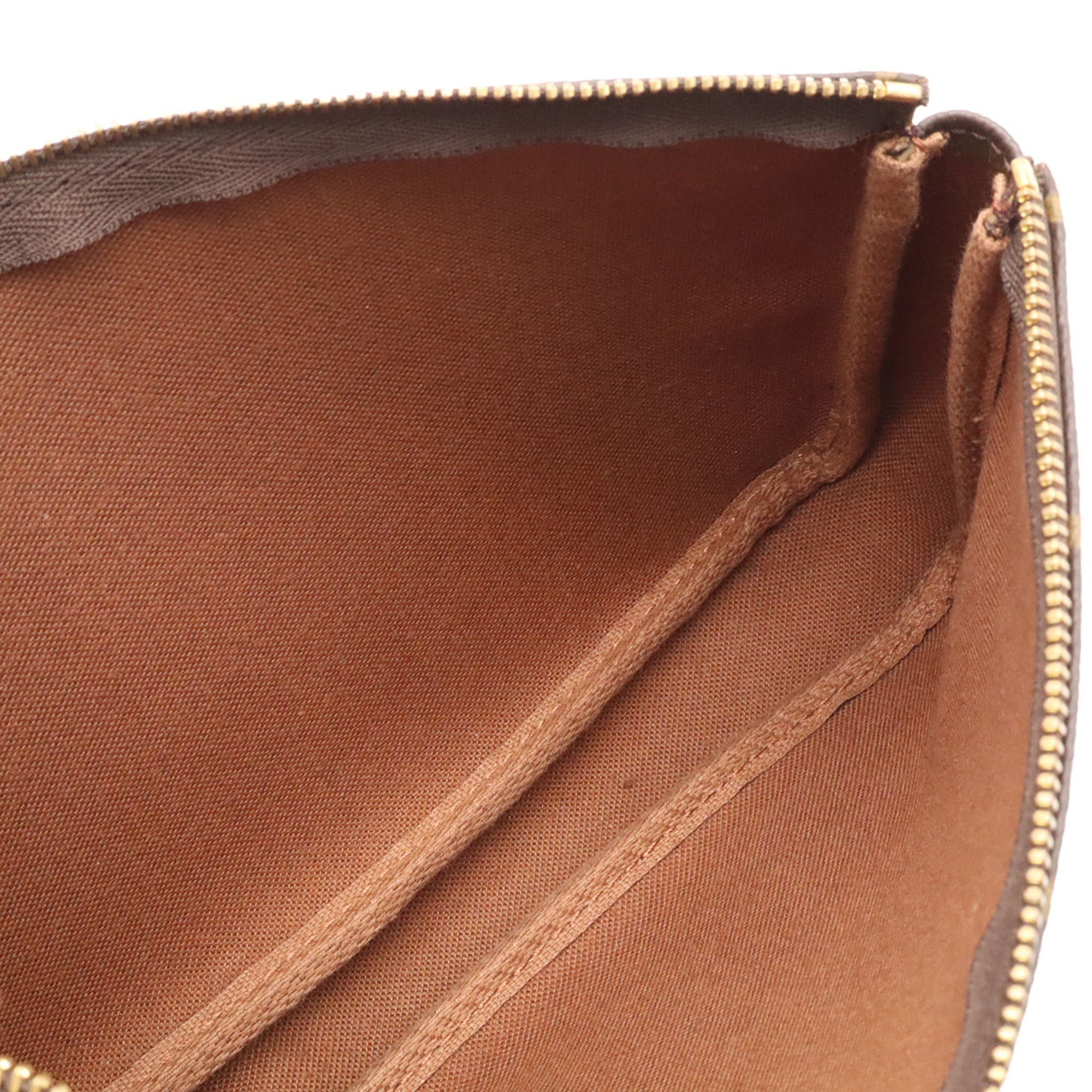 Louis Vuitton Brown Monogram Canvas Clutch Bag Pochette Pouch Shoulder Bag (Pre-Owned)