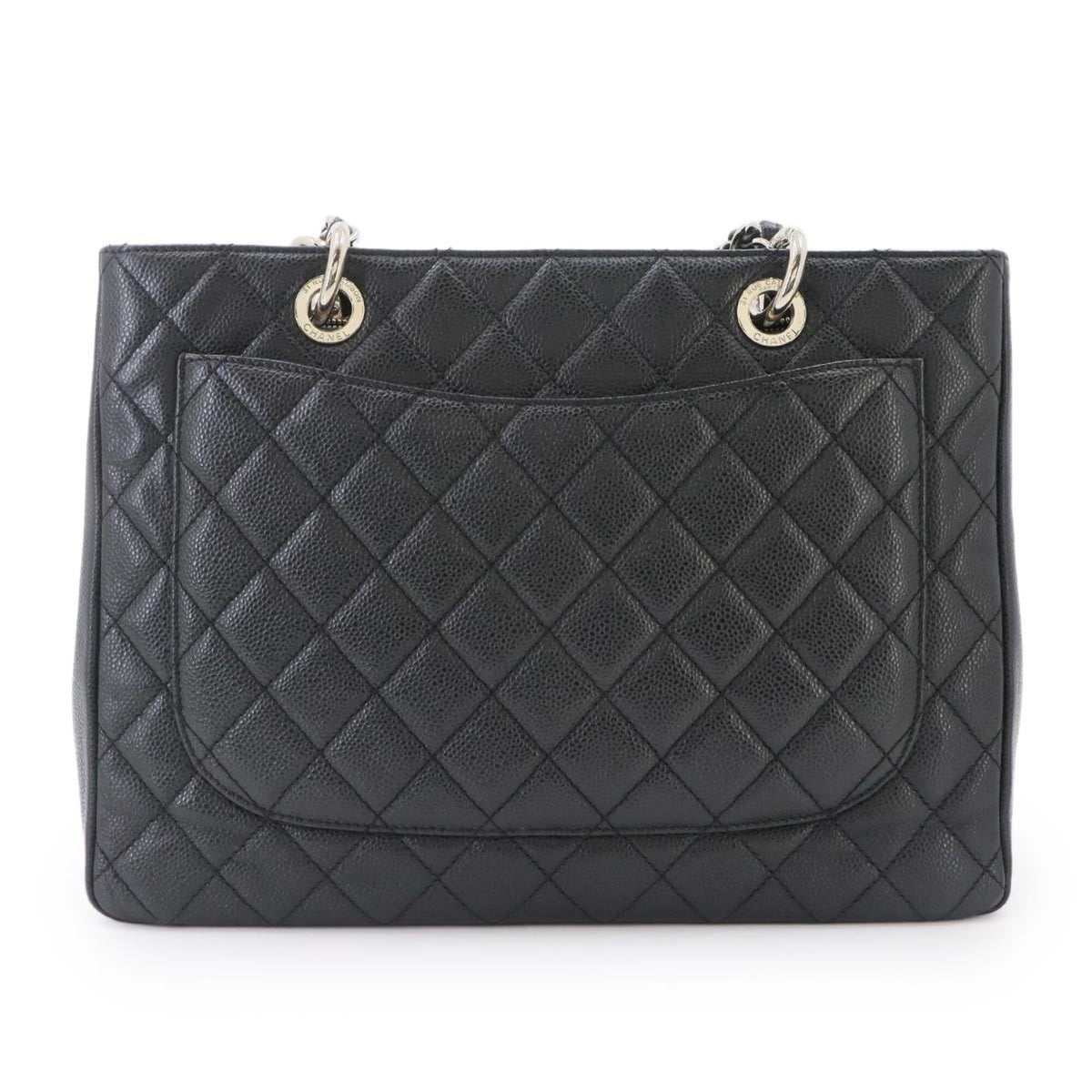 Chanel Black Grained Calfskin Handbag Tote Bag (Pre-Owned)