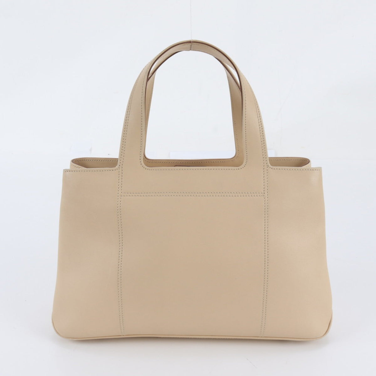 Salvatore Ferragamo Beige Leather Handbag Tote Bag (Pre-Owned)
