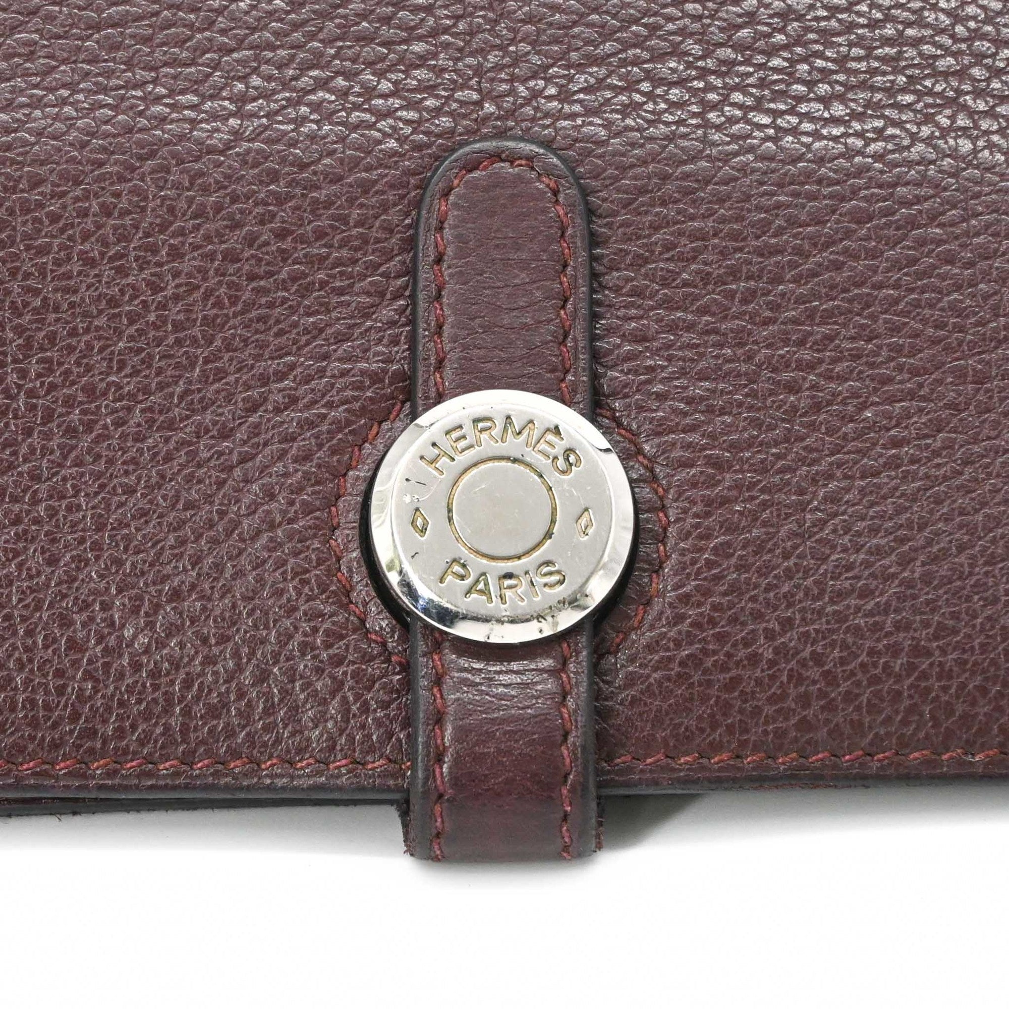 Hermes Dogon Brown Taurillon Clemence Leather Long Wallet (Bi-Fold) (Pre-Owned)