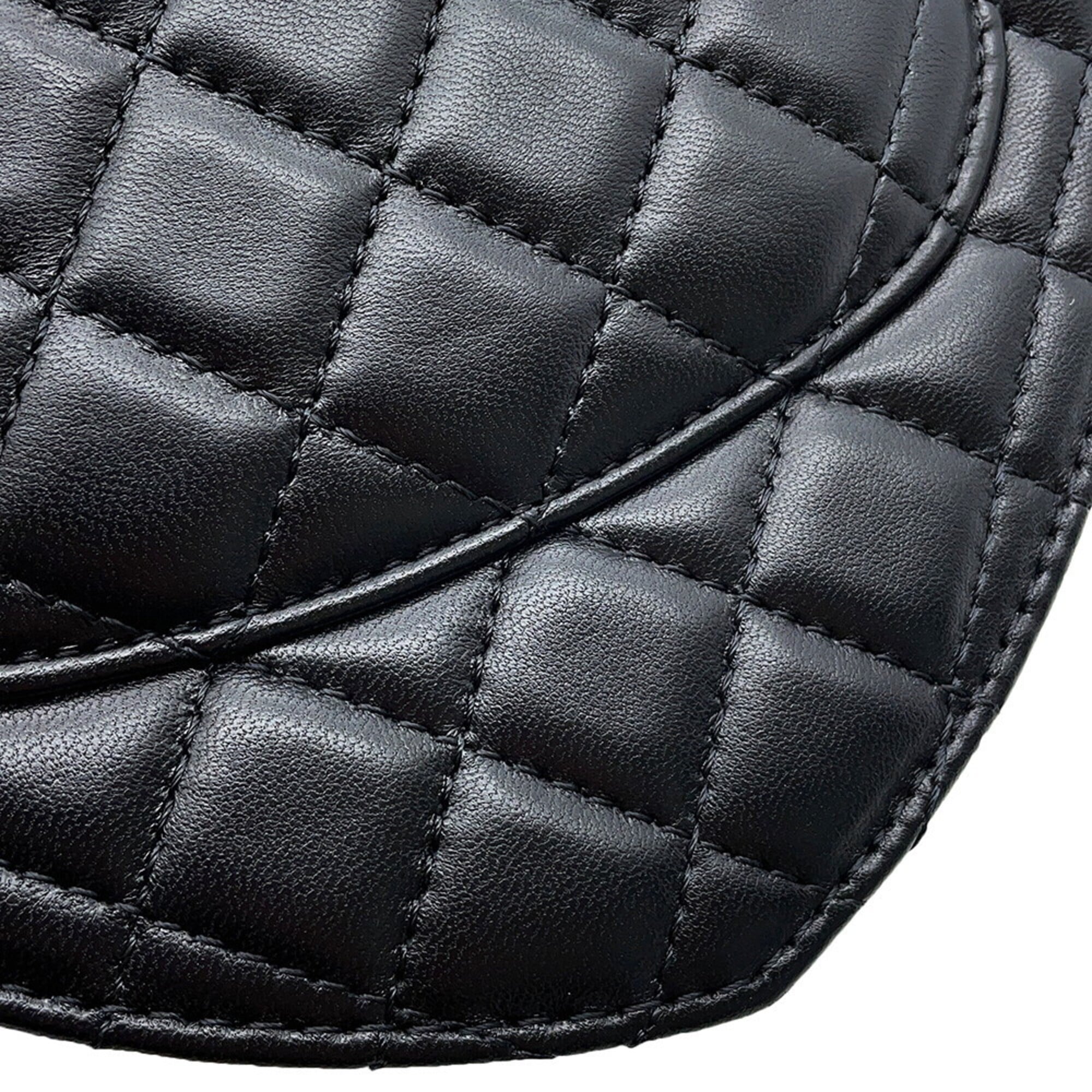 Chanel Matelasse Black Leather Handbag Shoulder Bag (Pre-Owned)