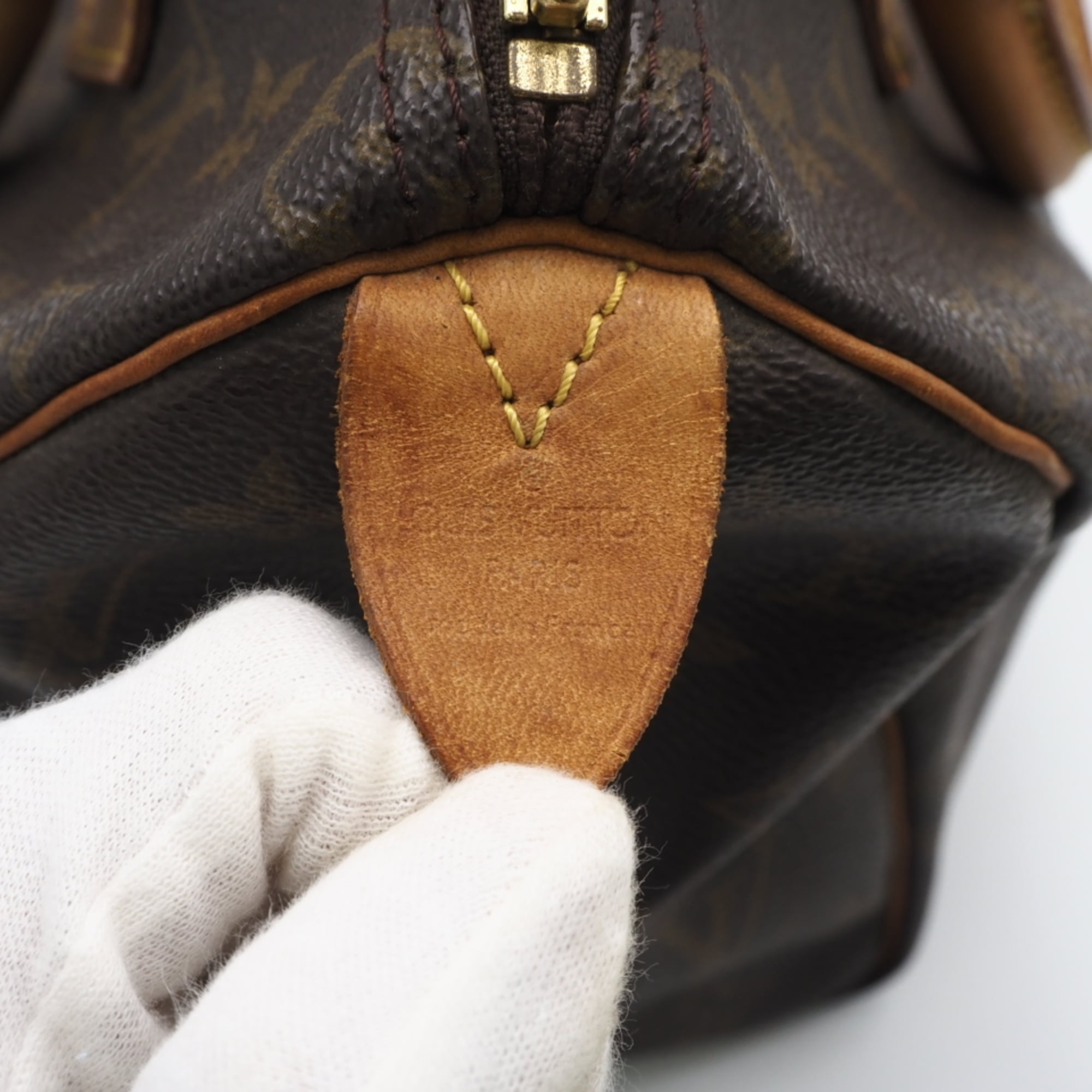 Louis Vuitton Beige Brown Coated Canvas Leather Handbag (Pre-Owned)