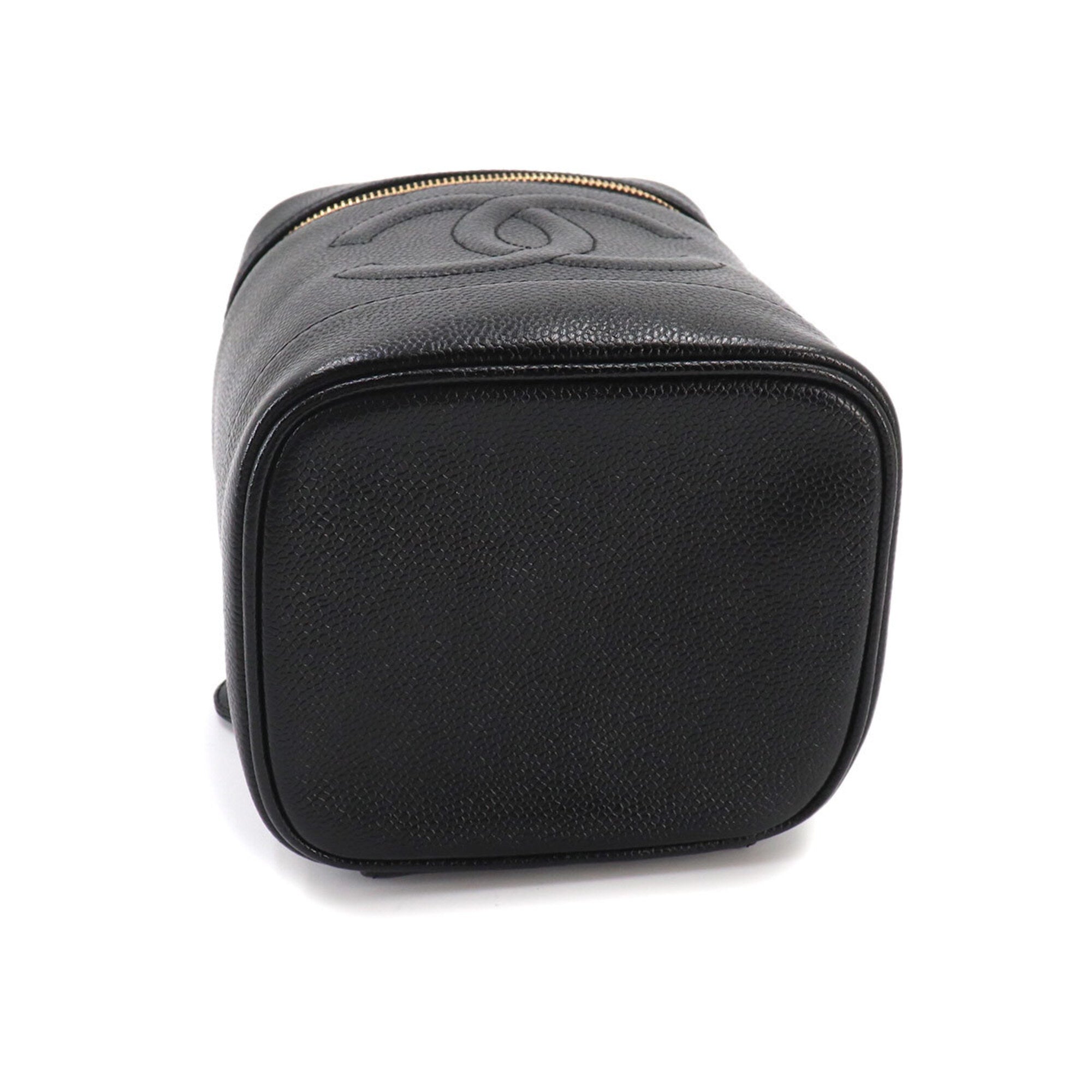 Chanel Black Grained Calfskin Handbag Vanity Bag (Pre-Owned)