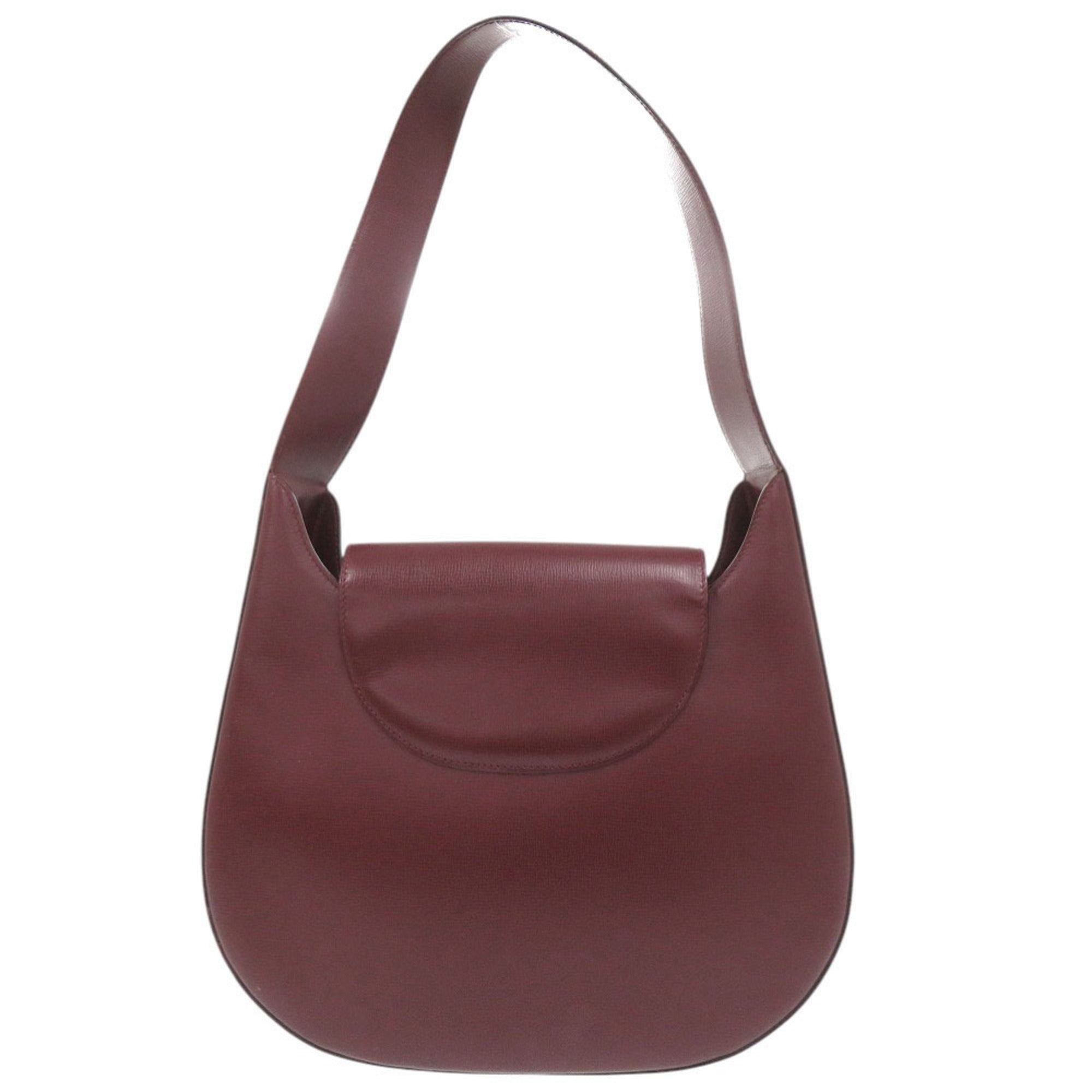 Cartier Bordeaux Leather Shoulder Bag (Pre-Owned)