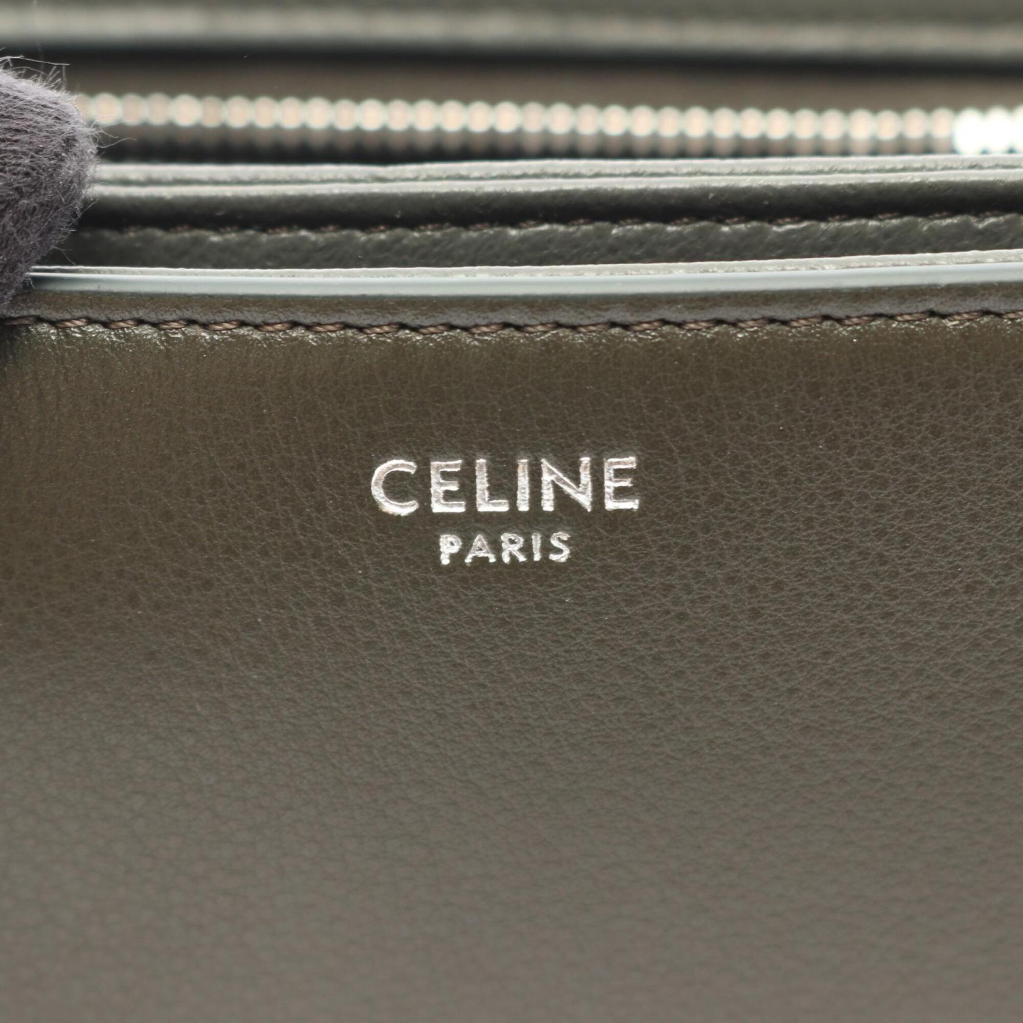 Celine Green Leather Handbag Shoulder Bag (Pre-Owned)