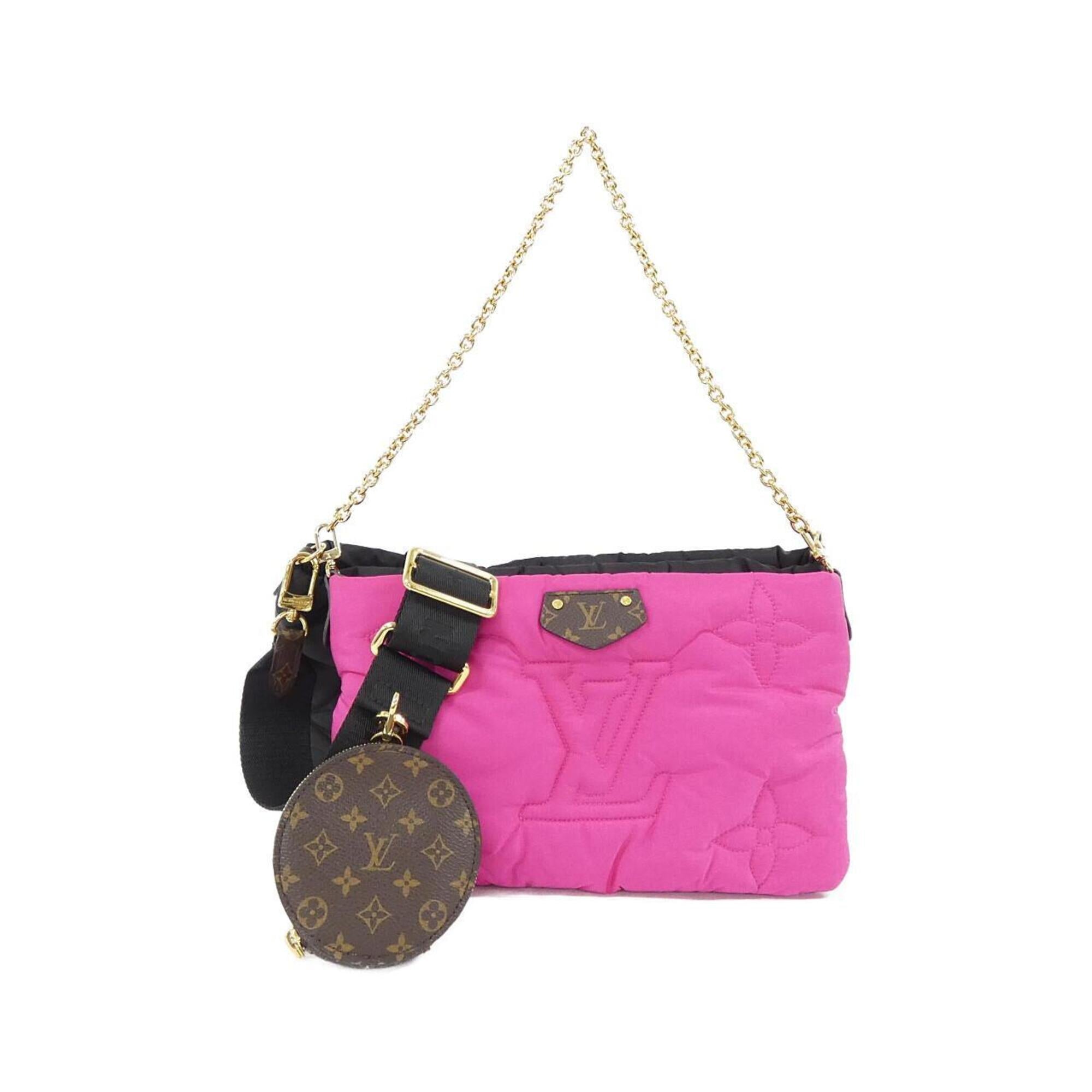 Louis Vuitton Black Fuchsia Nylon Pochette Pouch Shoulder Bag (Pre-Owned)