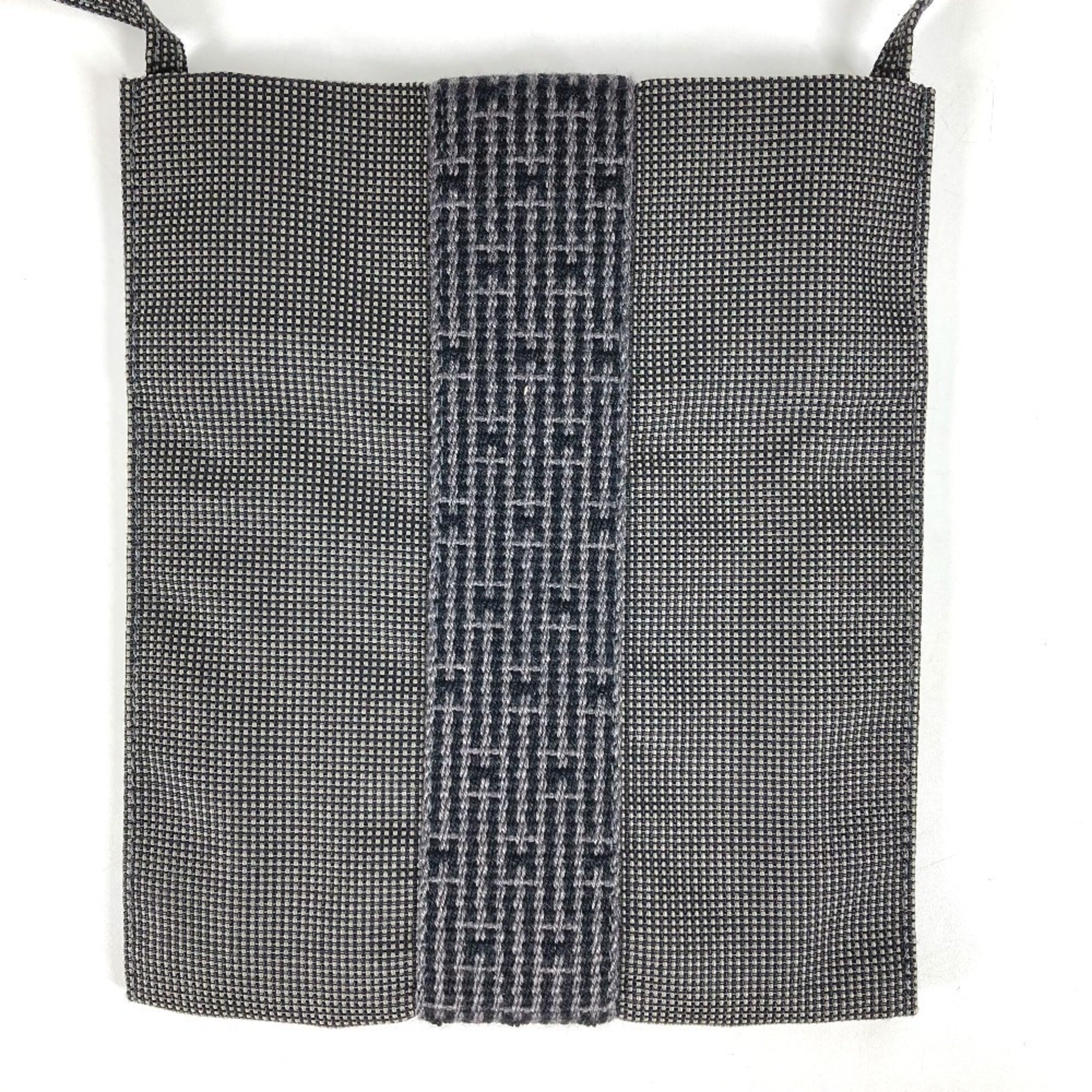Hermes Gray Polyester Pochette Pouch Shoulder Bag (Pre-Owned)