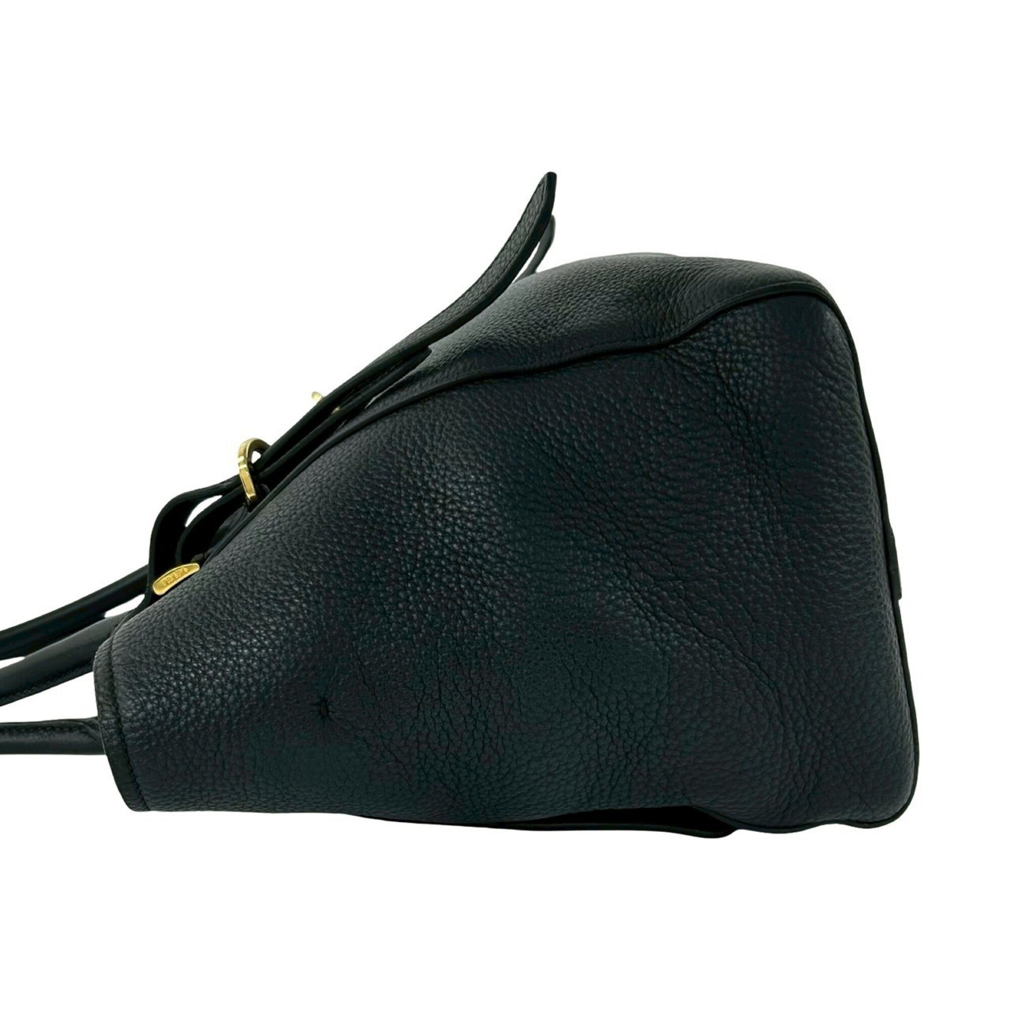 Prada Black Leather Handbag Shoulder Bag Tote Bag (Pre-Owned)