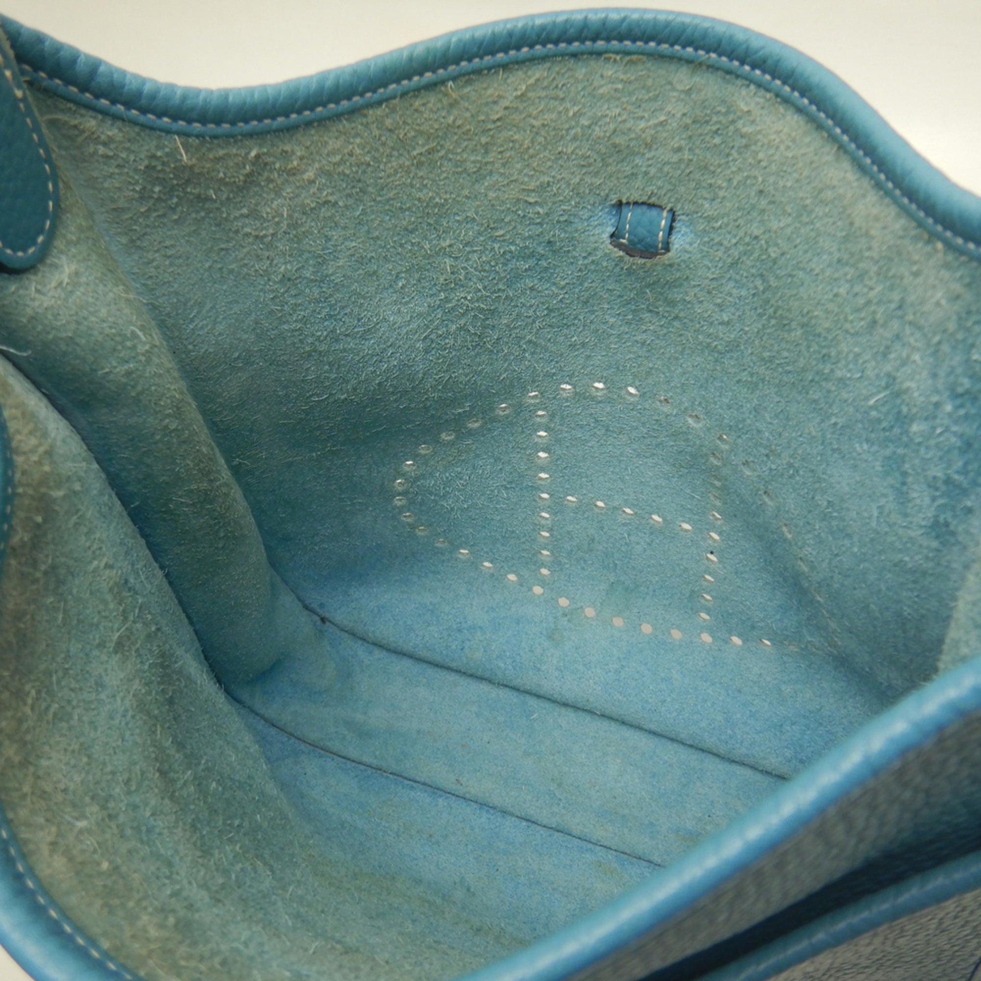 Hermes Evelyne Blue Jean Taurillon Clemence Leather Shoulder Bag (Pre-Owned)