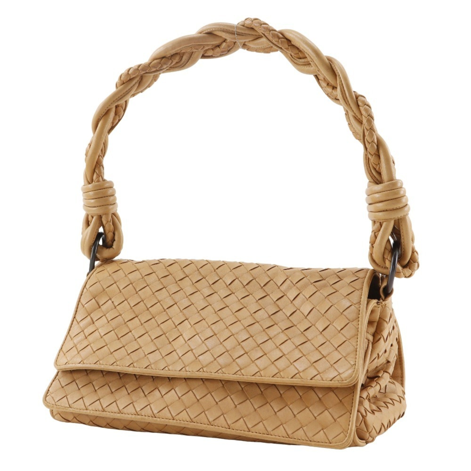 Bottega Veneta Beige Intrecciato Shoulder Bag (Pre-Owned)