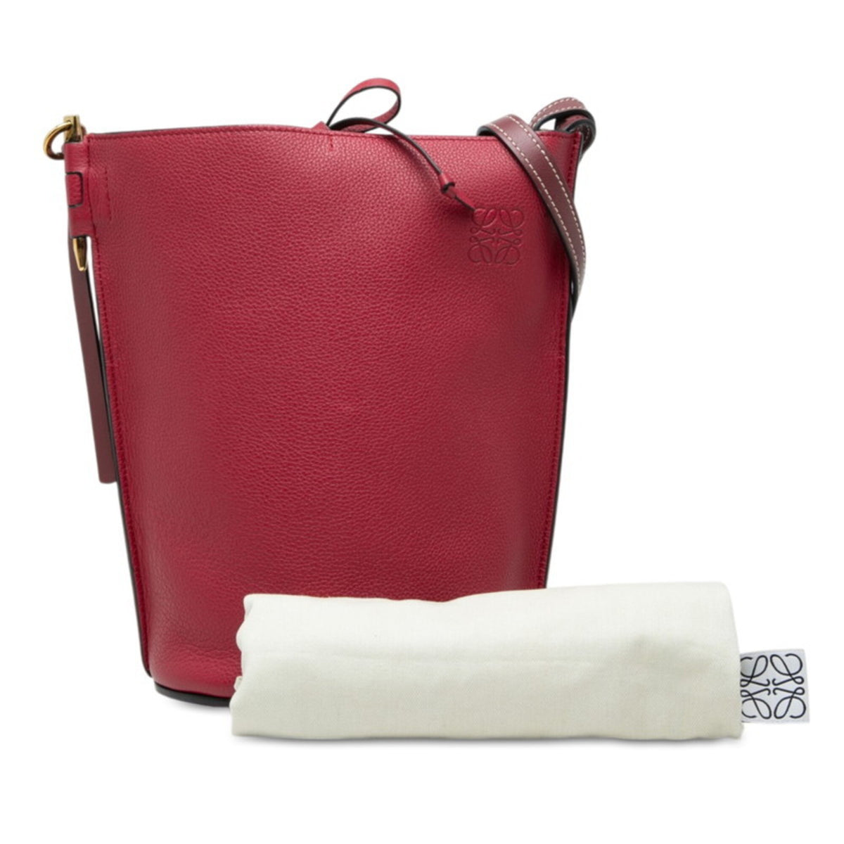 Loewe Red Color Leather Shoulder Bag (Pre-Owned)
