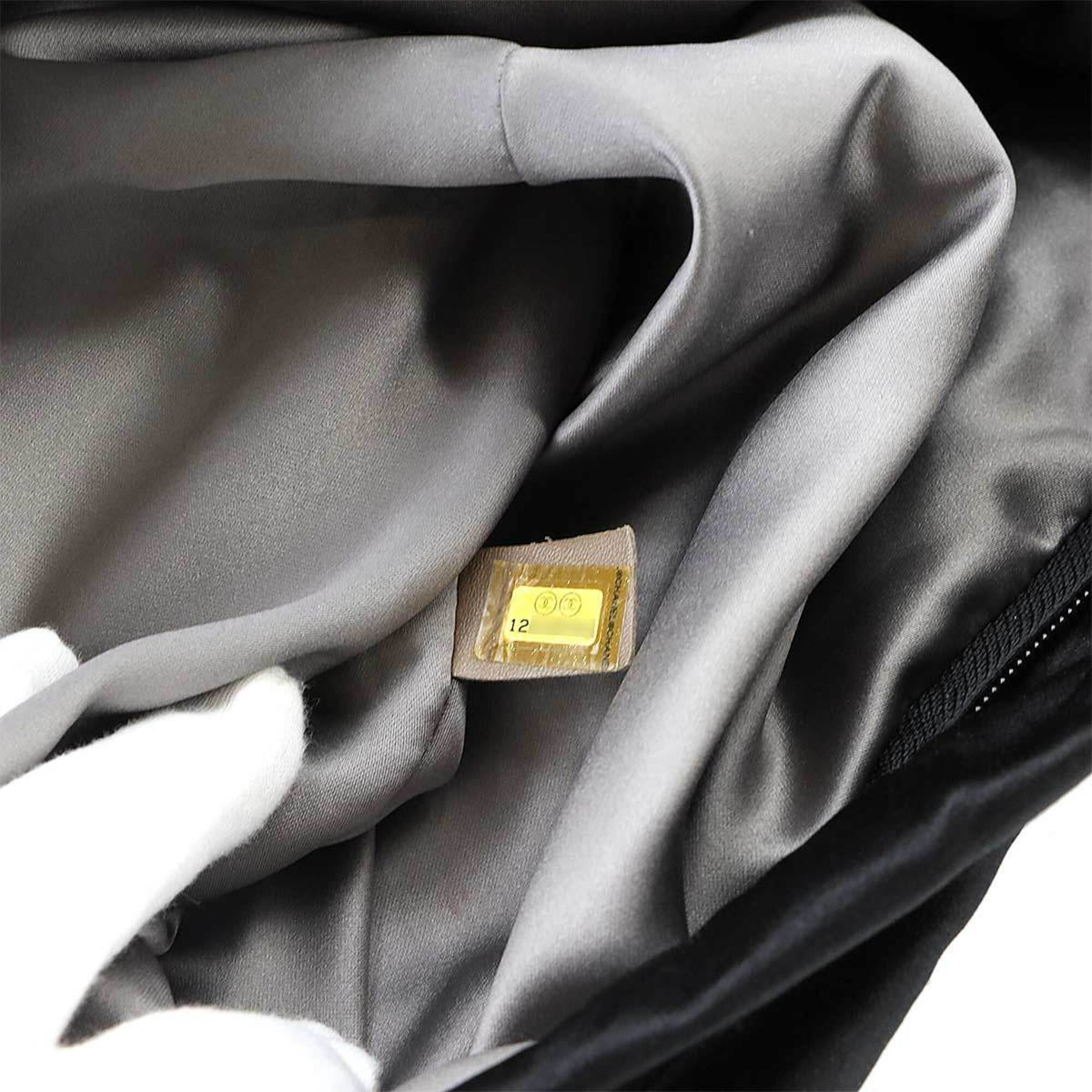 Chanel Black Satin Handbag Shoulder Bag (Pre-Owned)