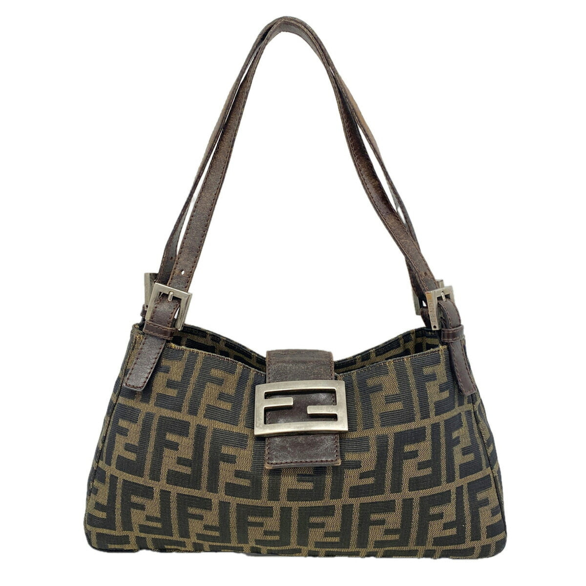 Fendi Brown Nylon Canvas Shoulder Bag (Pre-Owned)