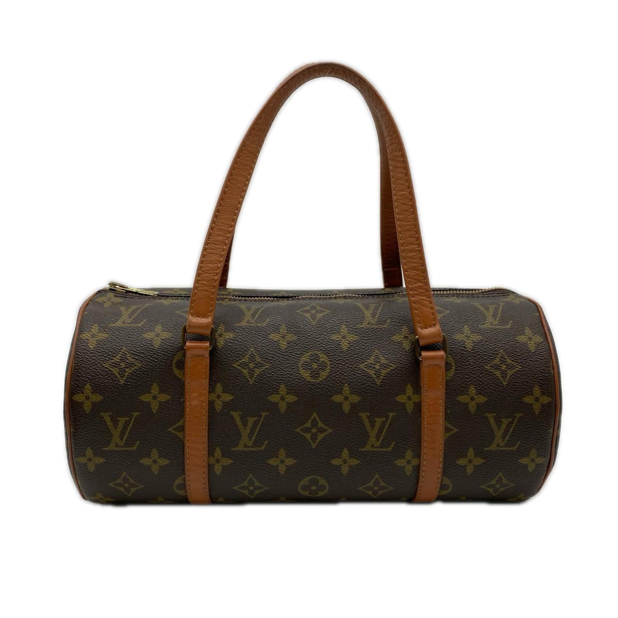 Louis Vuitton Monogram Beige Brown Coated Canvas Leather Handbag (Pre-Owned)
