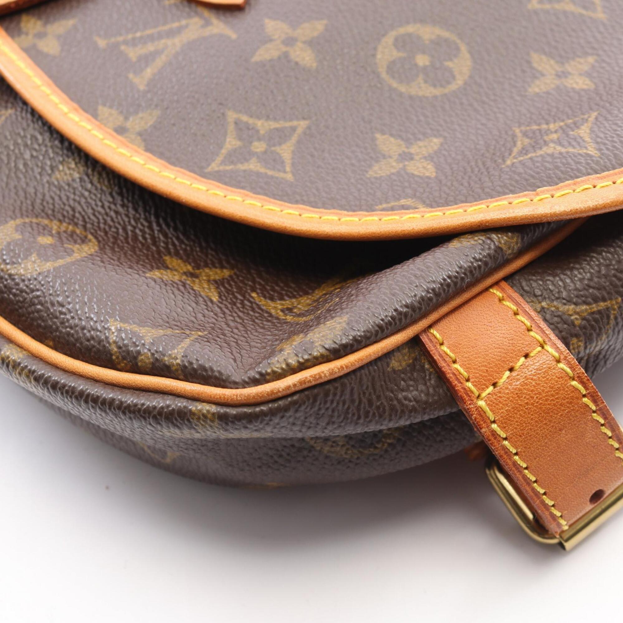 Louis Vuitton Brown Coated Canvas Leather Handbag Shoulder Bag (Pre-Owned)