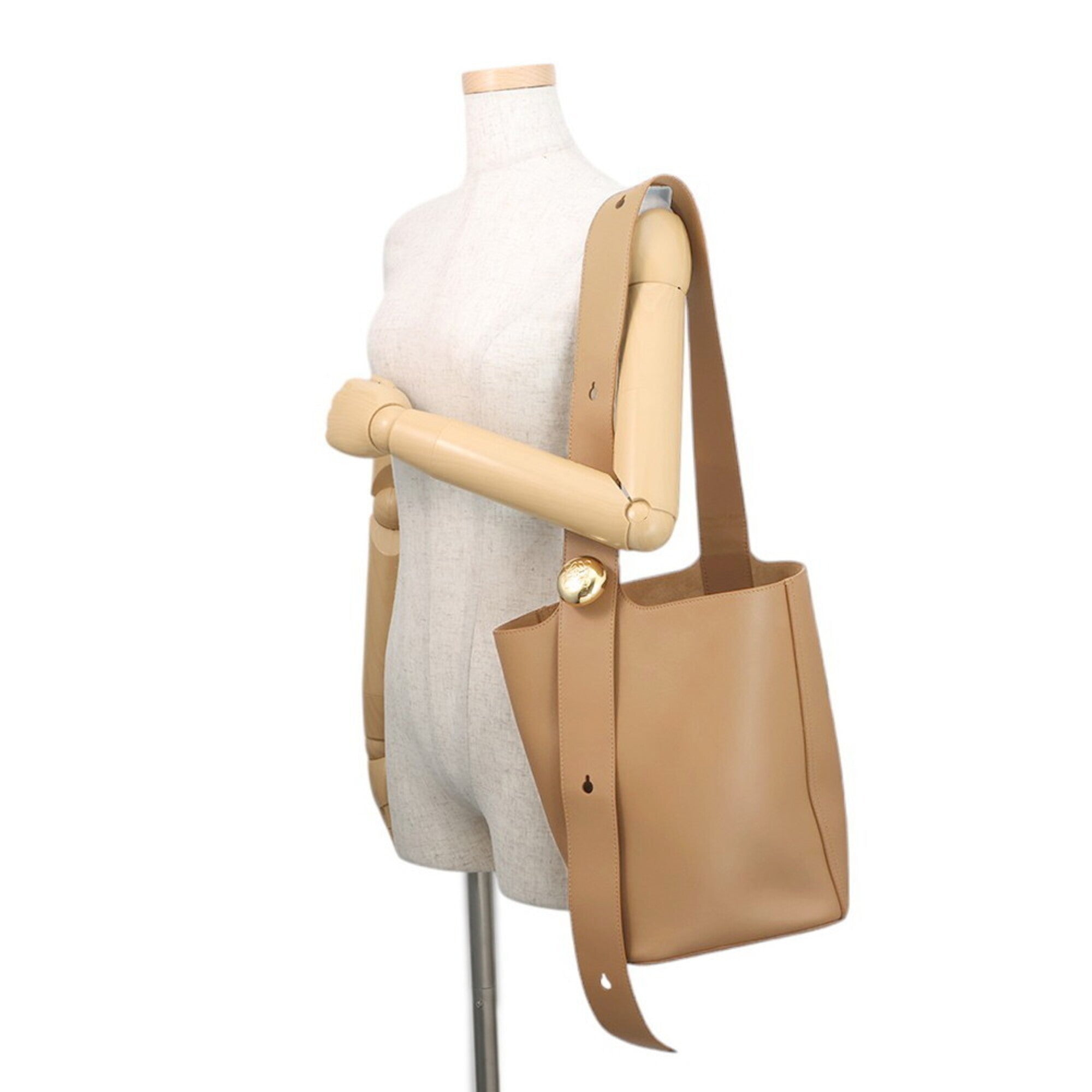 Loewe Beige Brown Leather Handbag Tote Bag (Pre-Owned)