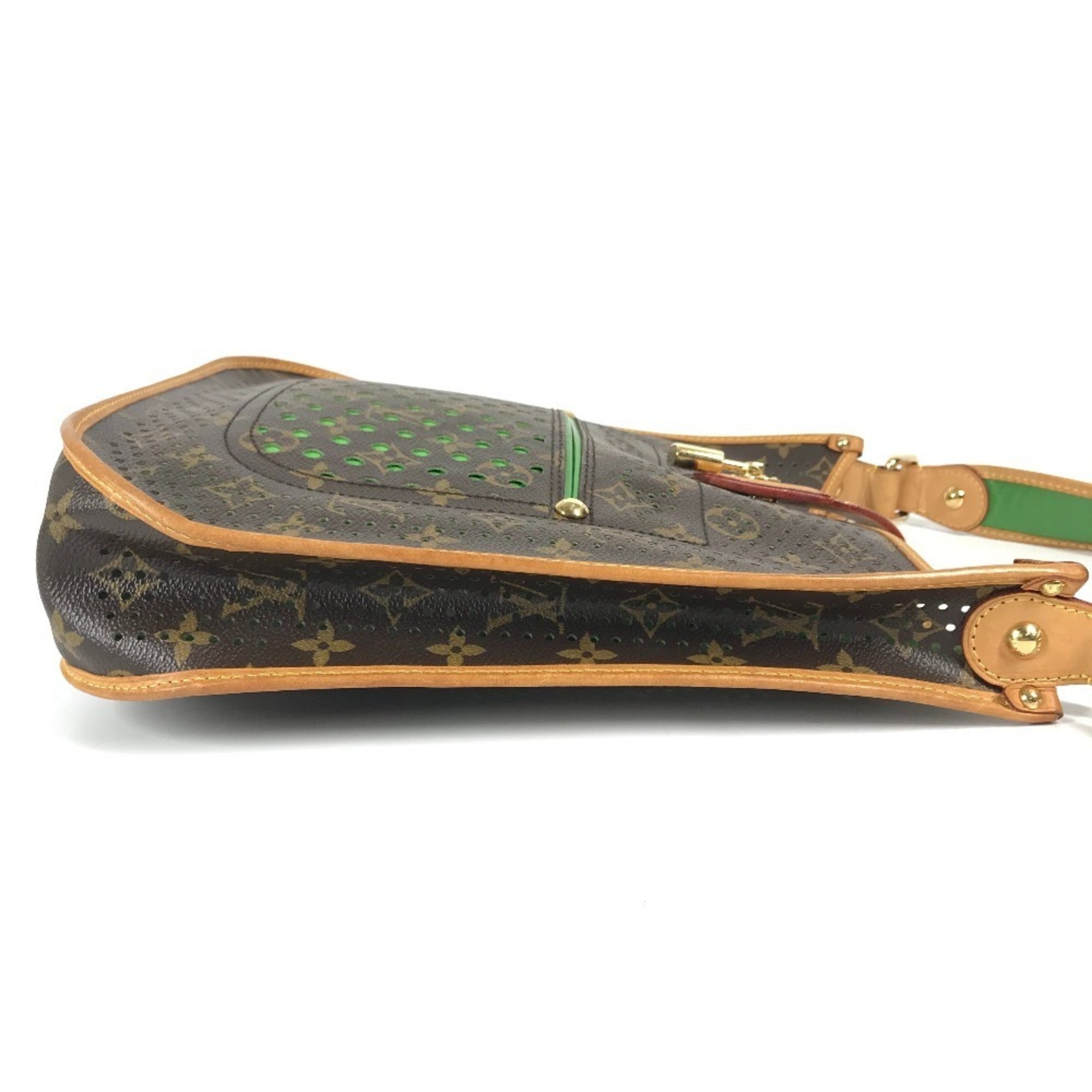Louis Vuitton Brown Green Monogram Perforated Shoulder Bag (Pre-Owned)