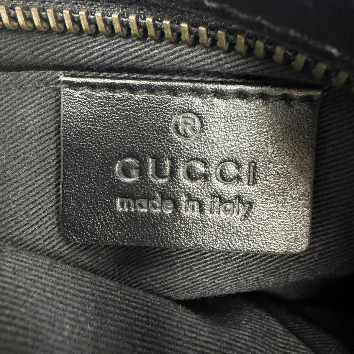 Gucci Black Gg Canvas Leather Handbag Pouch (Pre-Owned)