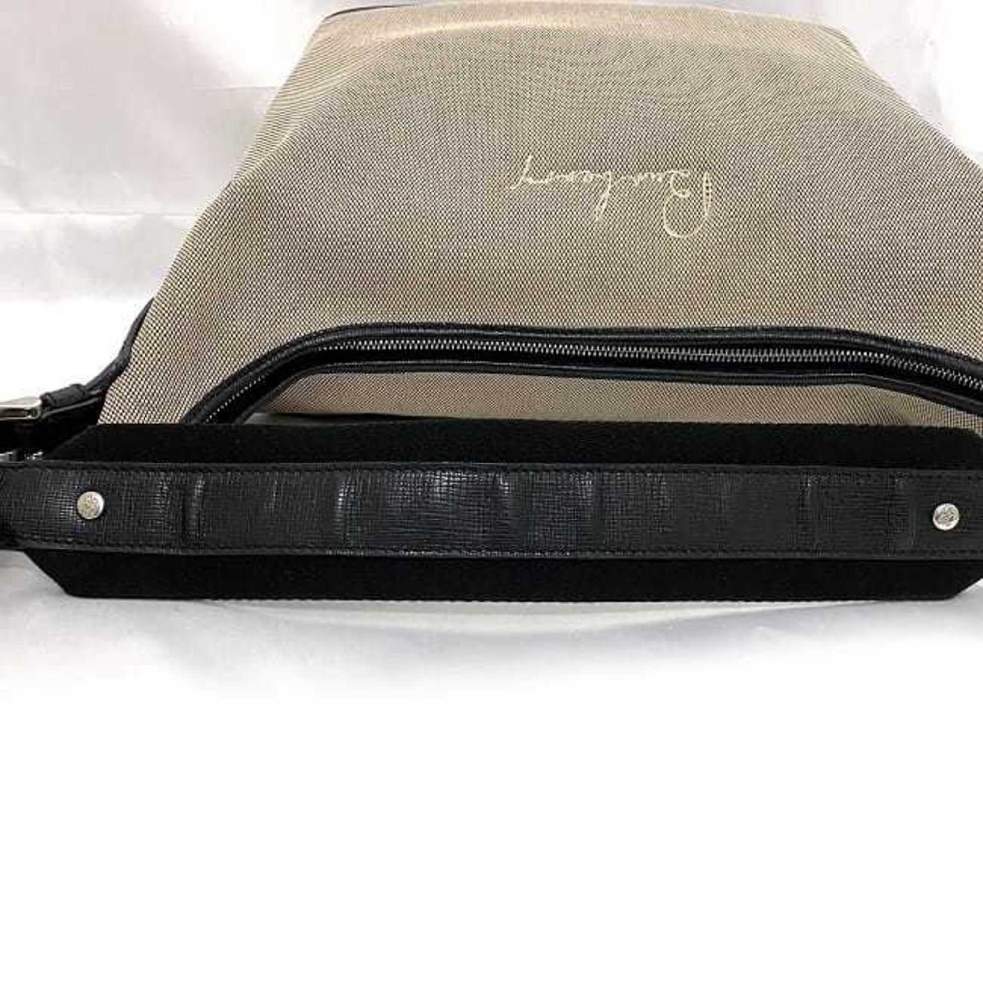 Burberry Black Canvas Shoulder Bag (Pre-Owned)