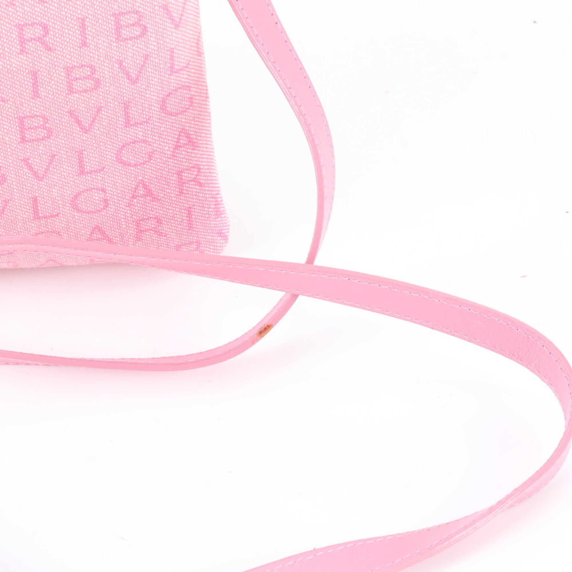 Bvlgari Pink Leather Canvas Shoulder Bag (Pre-Owned)
