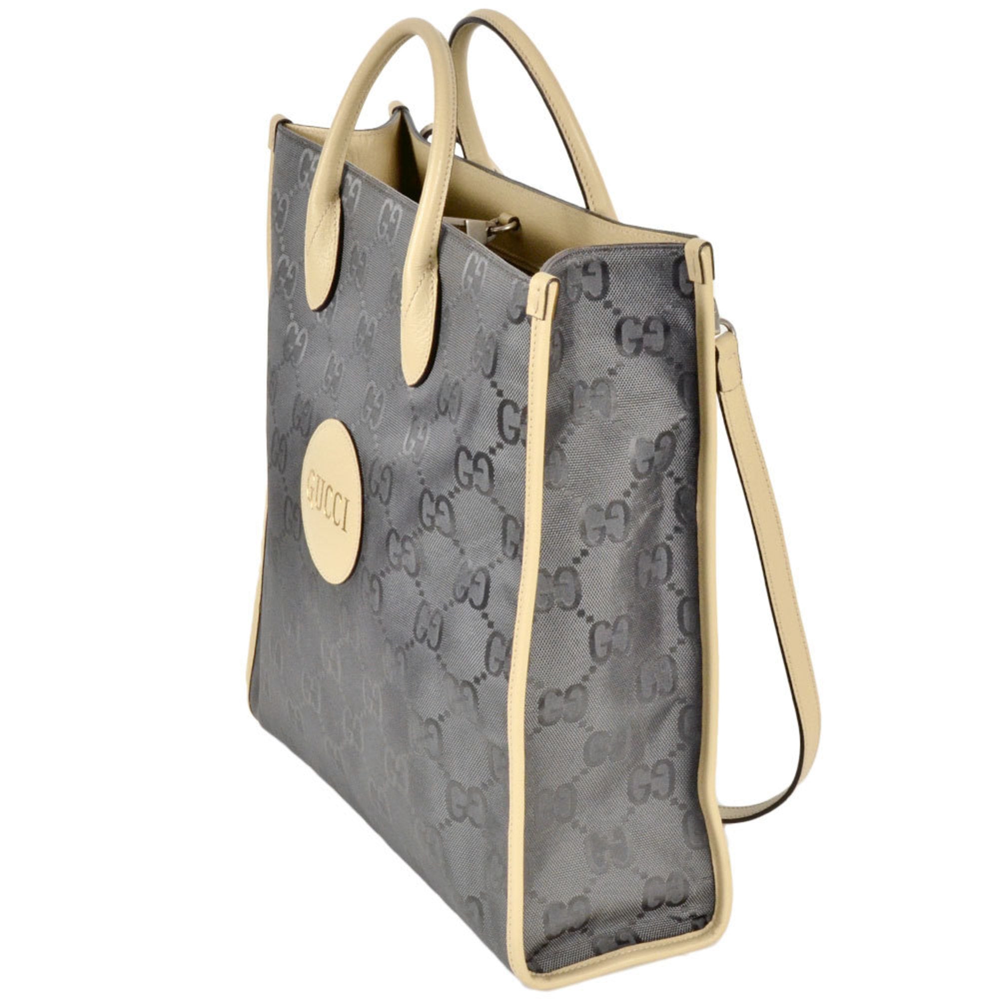 Gucci Gray Nylon Leather Tote Bag (Pre-Owned)