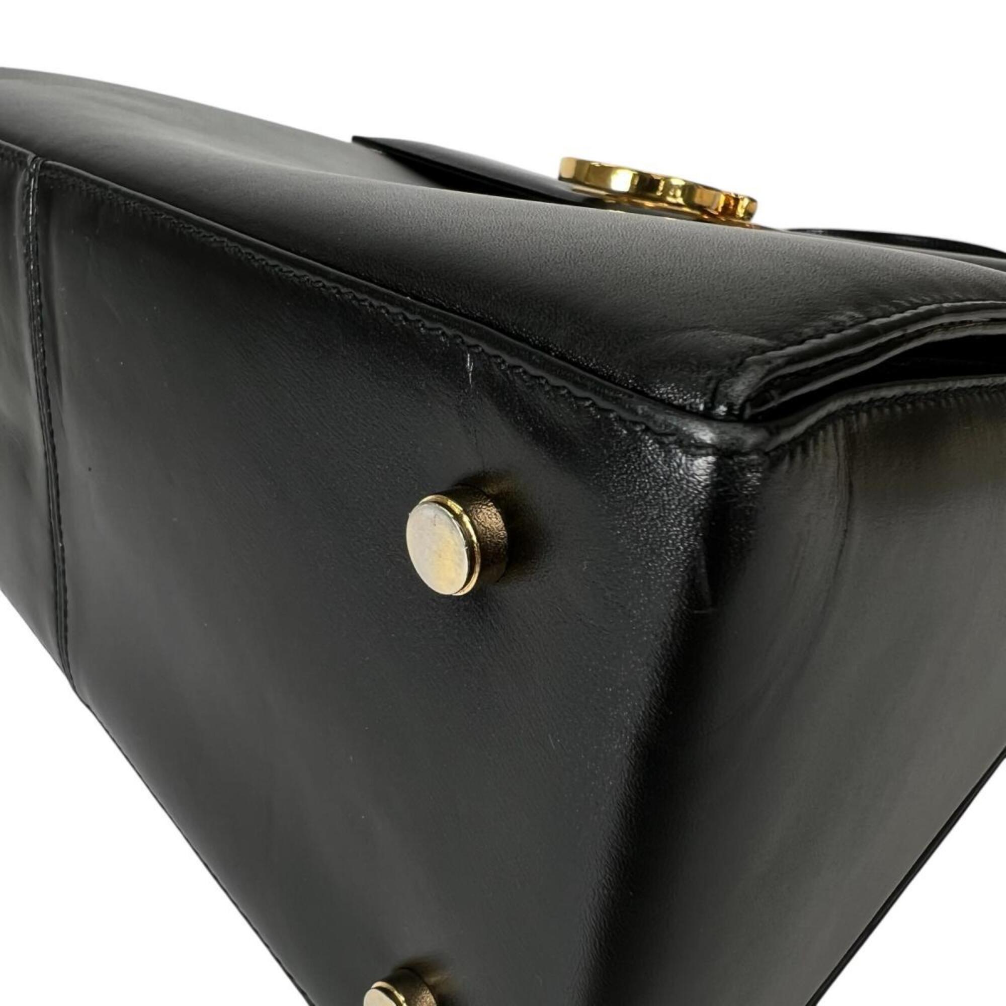 Salvatore Ferragamo Black Leather Handbag (Pre-Owned)