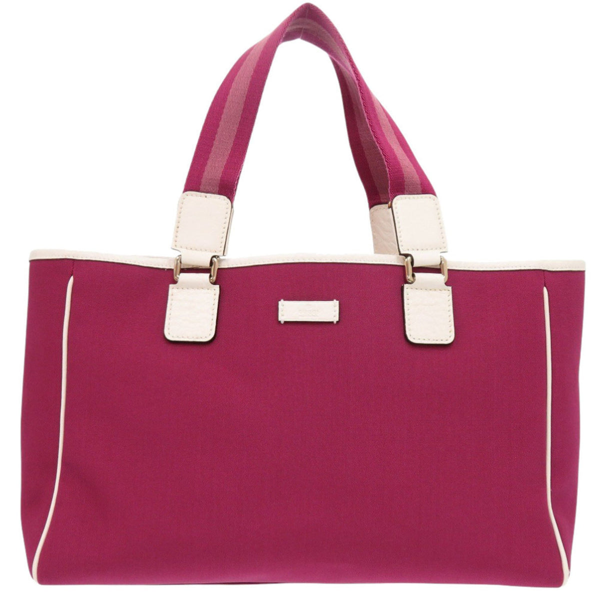 Gucci White Wine Canvas Tote Bag (Pre-Owned)